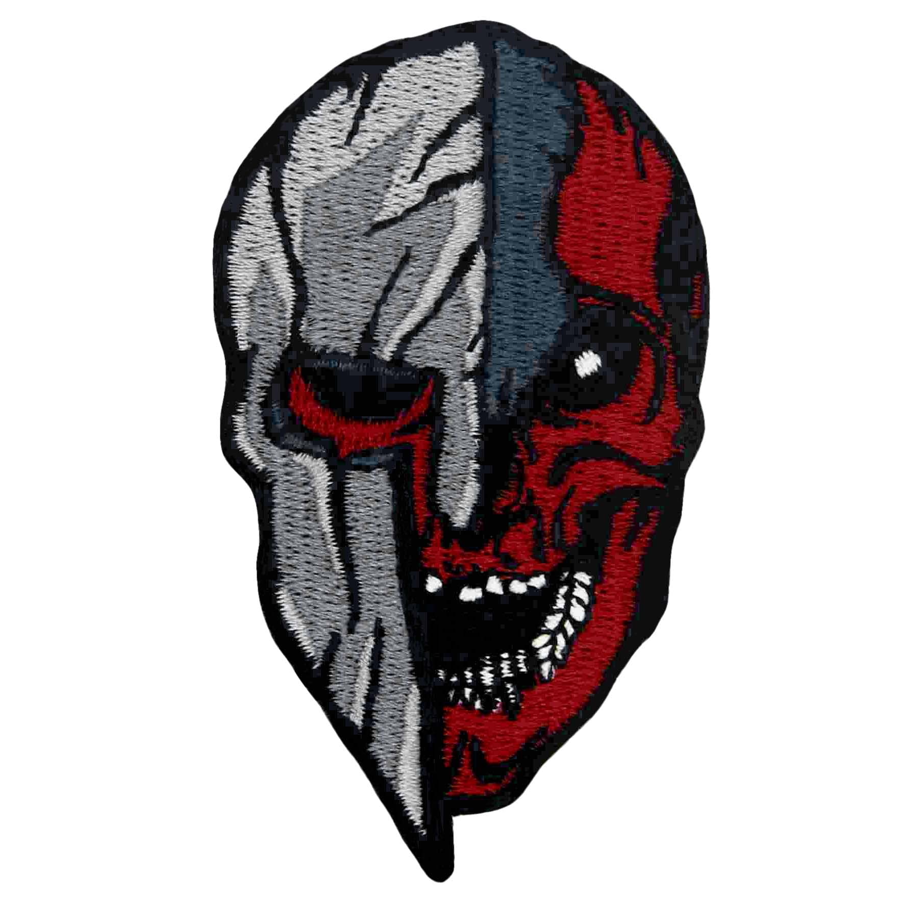 ZEGIN Spartak Skull Helmet Patch Embroidered Applique Badge Iron On Sew On Emblem Patches for Clothing