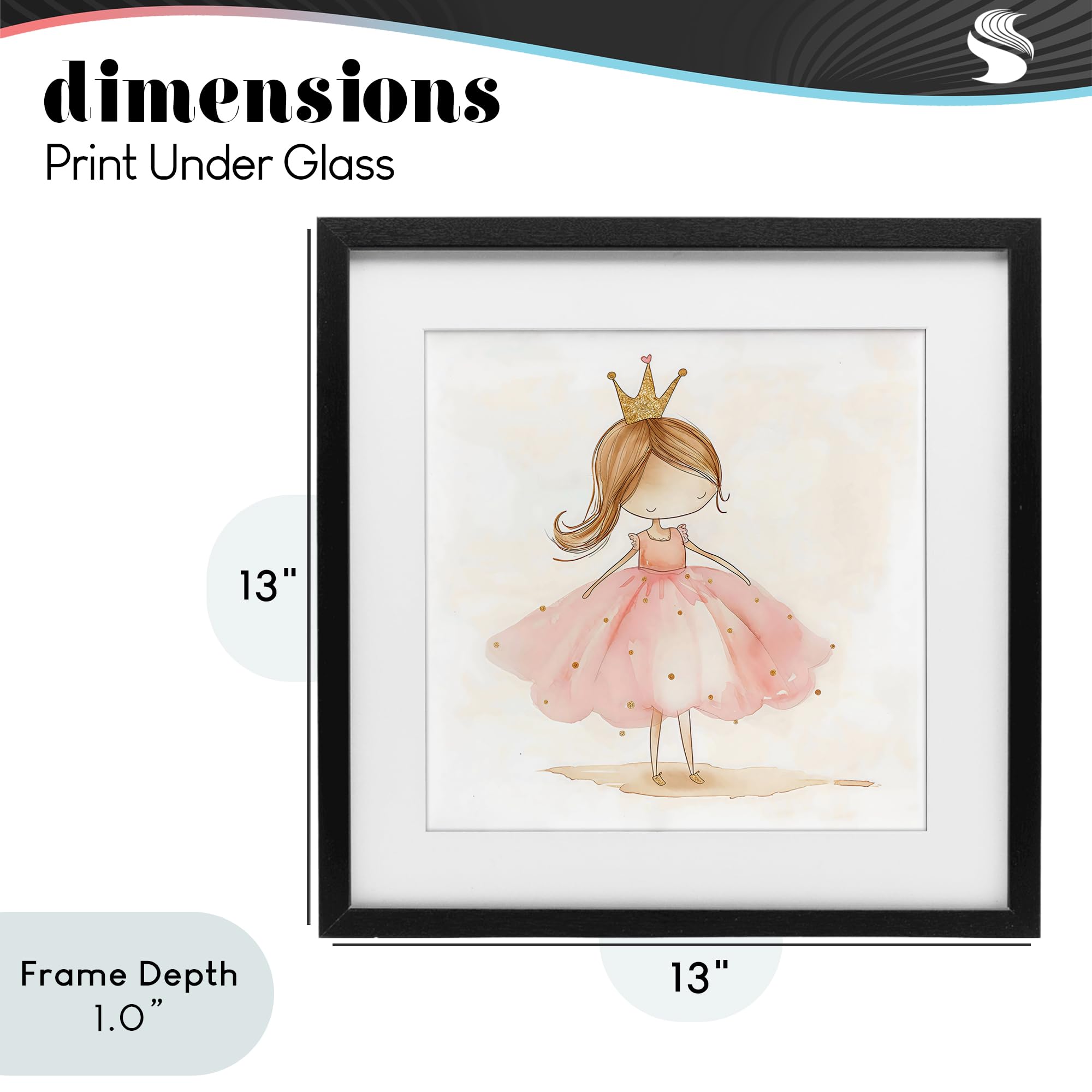Pequeña princesa con corona para sala de juegos, 13 x 13 pulgadas