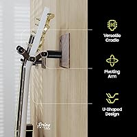Vista 3 de String Swing CC01K-BW Soporte de pared para guitarras acústicas y eléctricas con soporte de pared de nogal negro