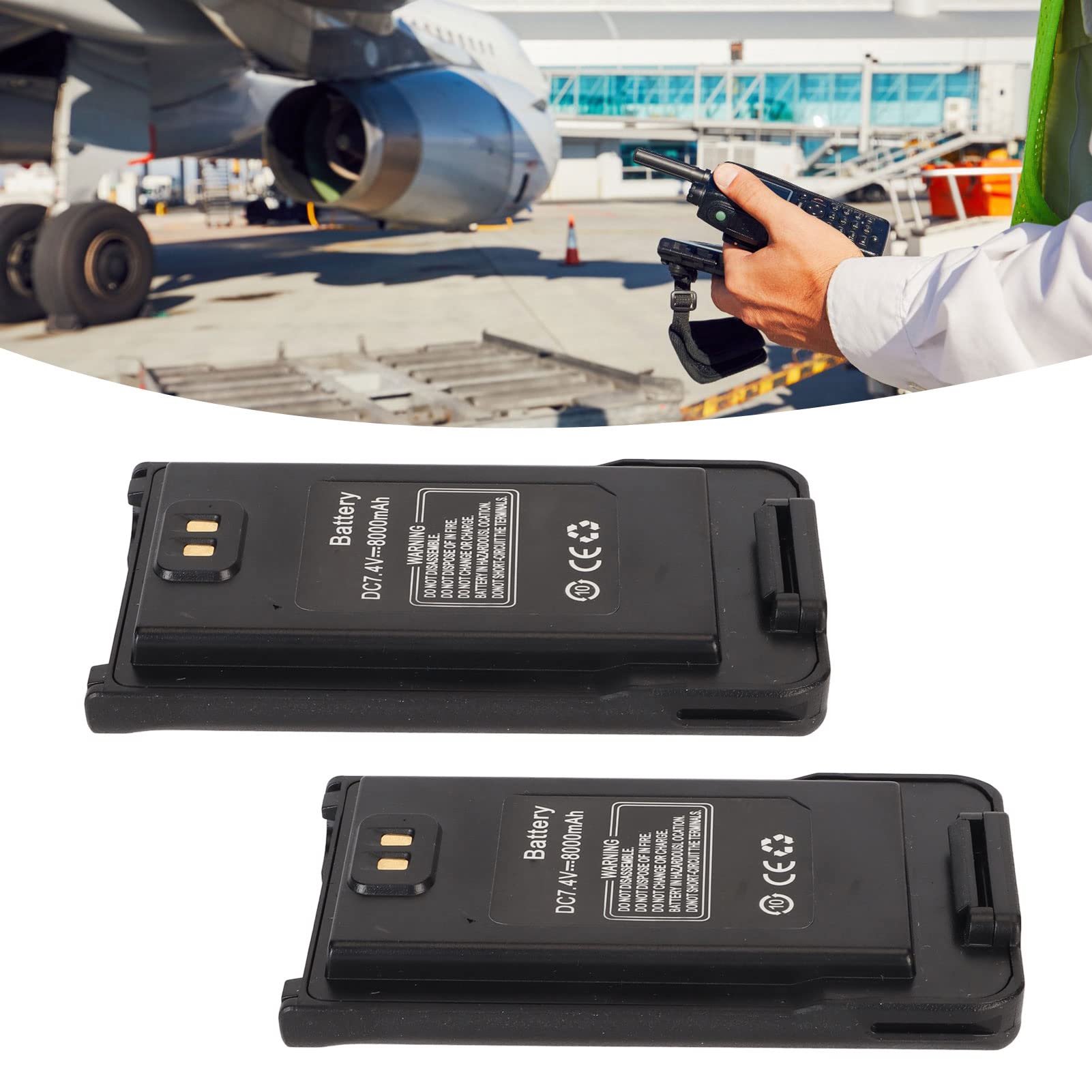 Li-Ionen-Ersatzbatterien für, 7,4 V 8000 MAh Ersatzbatterie für Funkgeräte für UV 9R Plus, Wiederaufladbare Erweiterte Batterien, 2St