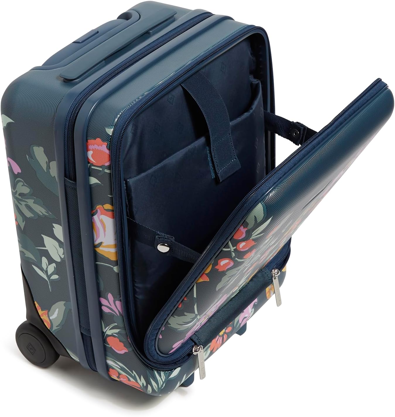 Hardside Underseat Rolling Suitcase Luggage, Fresh-Cut Floral Green - Image 3