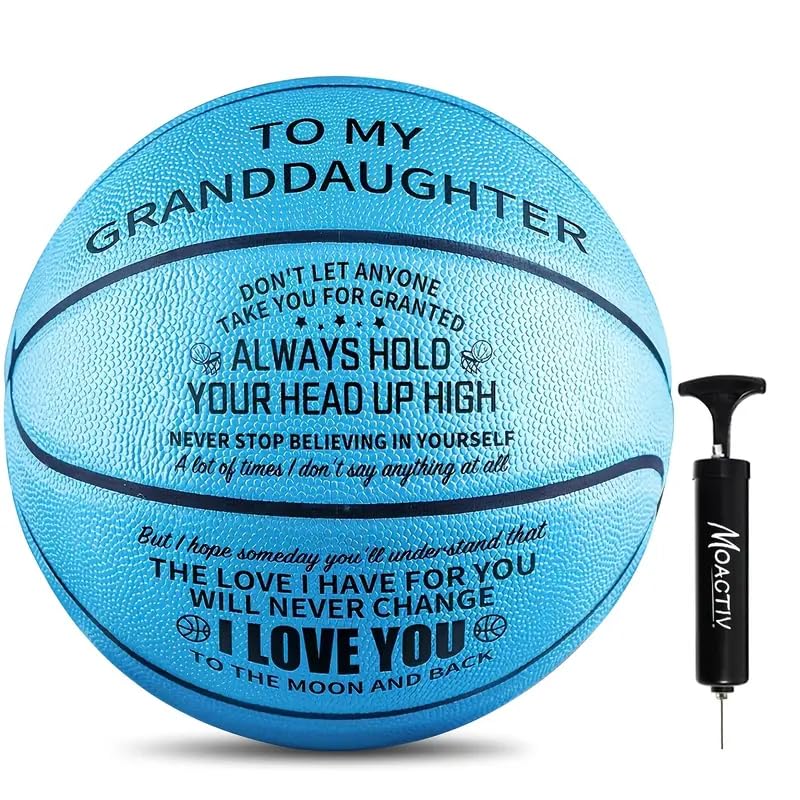 Personalized Inspirational Basketball Gift for Granddaughter - Custom Engraved Motivational Sports Ball | Unique Birthday, Graduation & Back to School Present for Athletic Girls