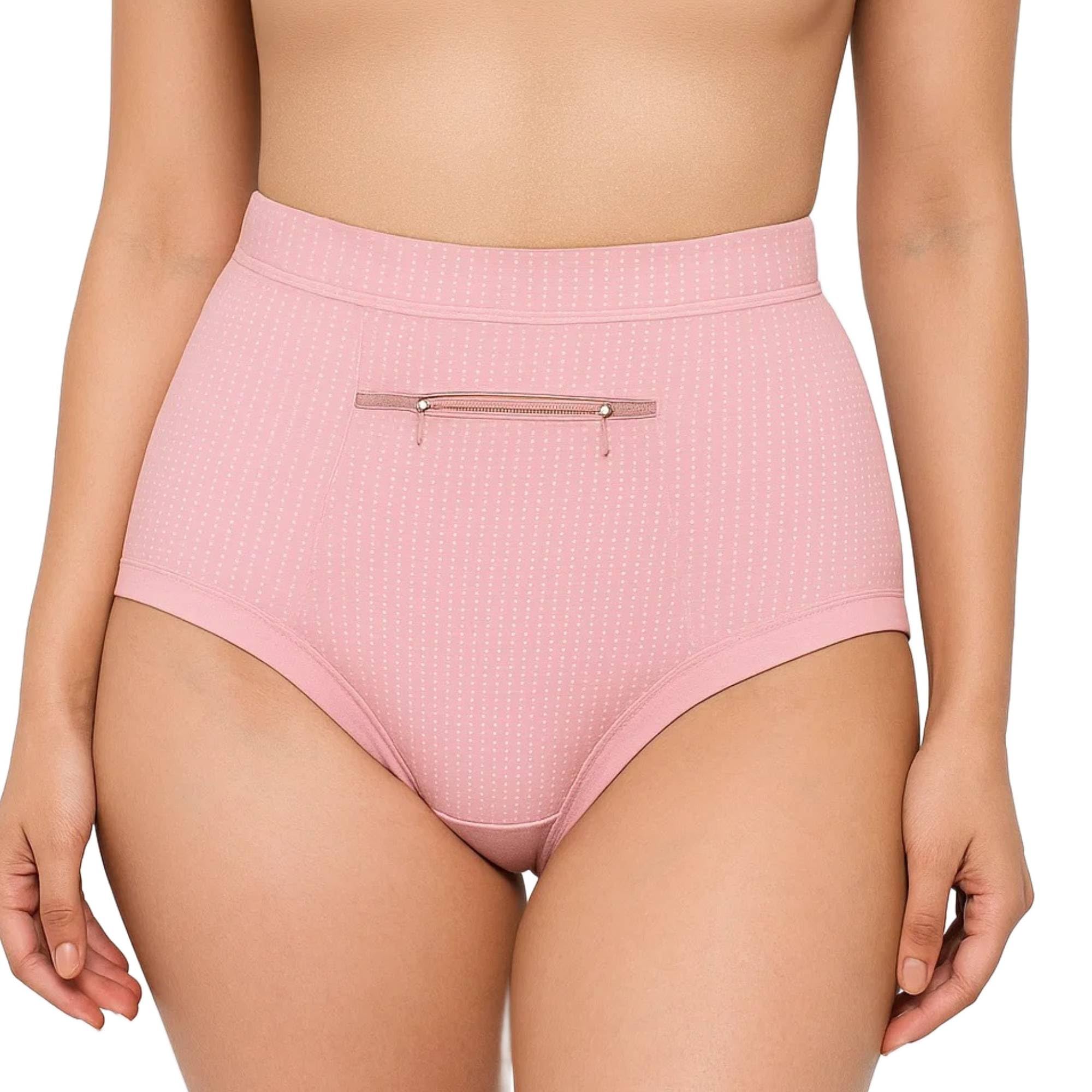 Women's Boyshorts Cotton Full Coverage Zipper Panty with Front Pocket Hipster Panties Seamless Dailywear Underwear - Pack of 1-image-6