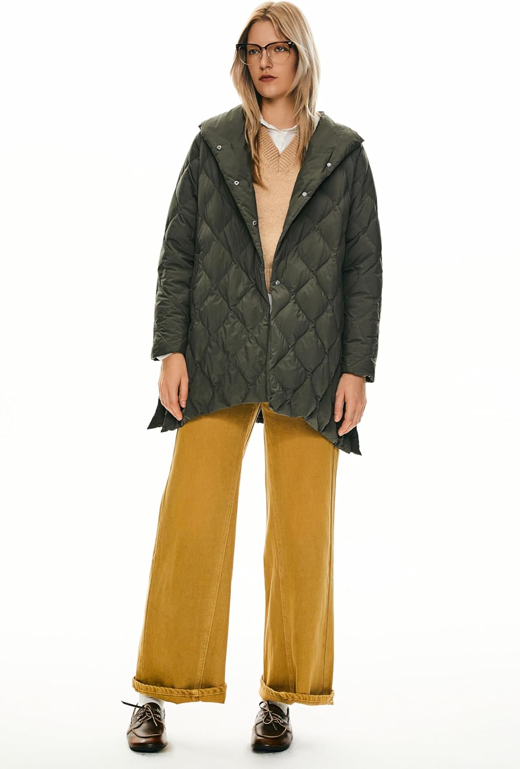 Orolay Women's Oversized Quilted Puffer Jacket Lightweight Insulated Casual Long Sleeve Padded Coat with Pockets - Image 4