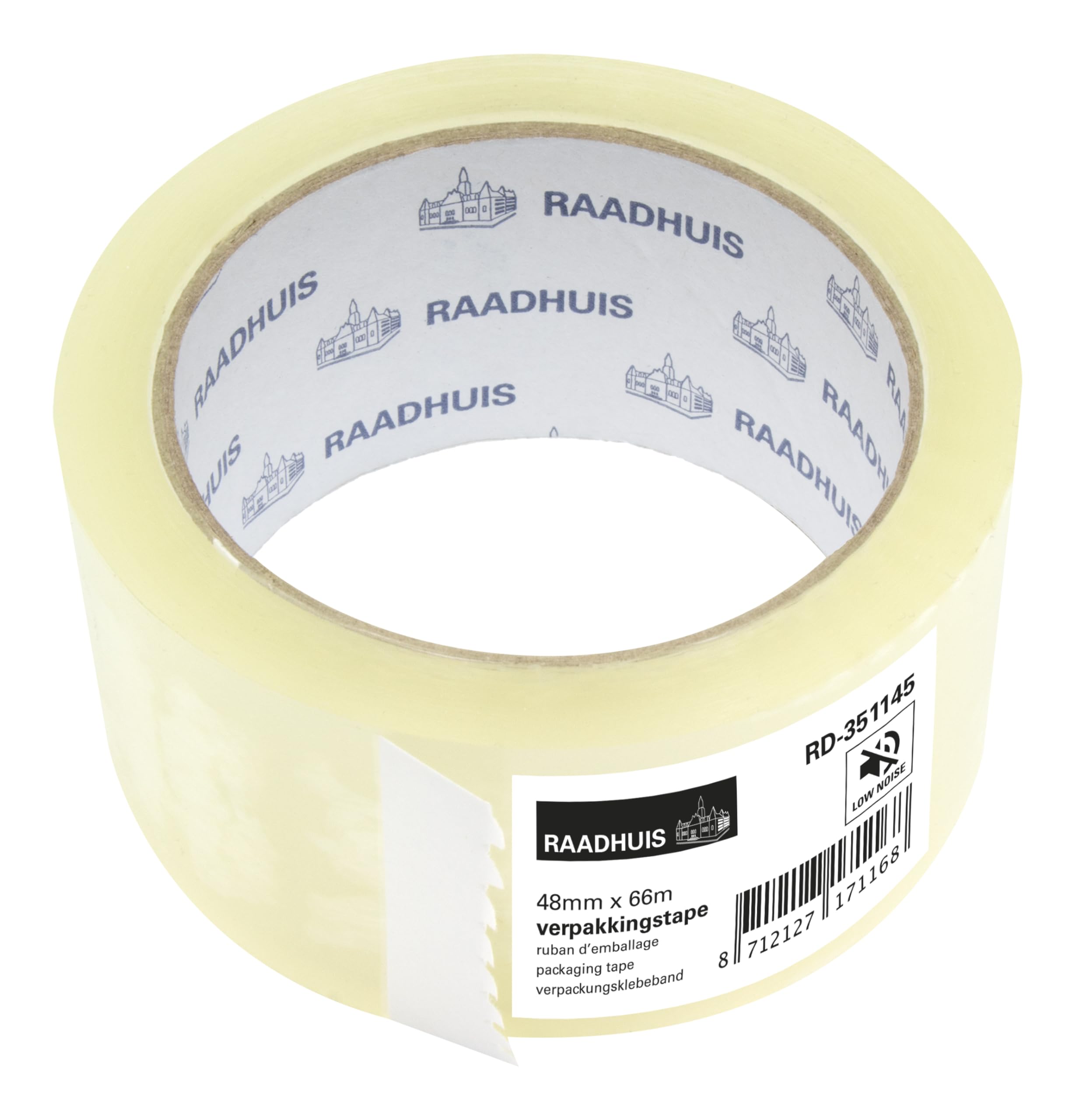 Parcel Tape Raadhuis PP 48 mm x 66 m Transparent Low-Noise