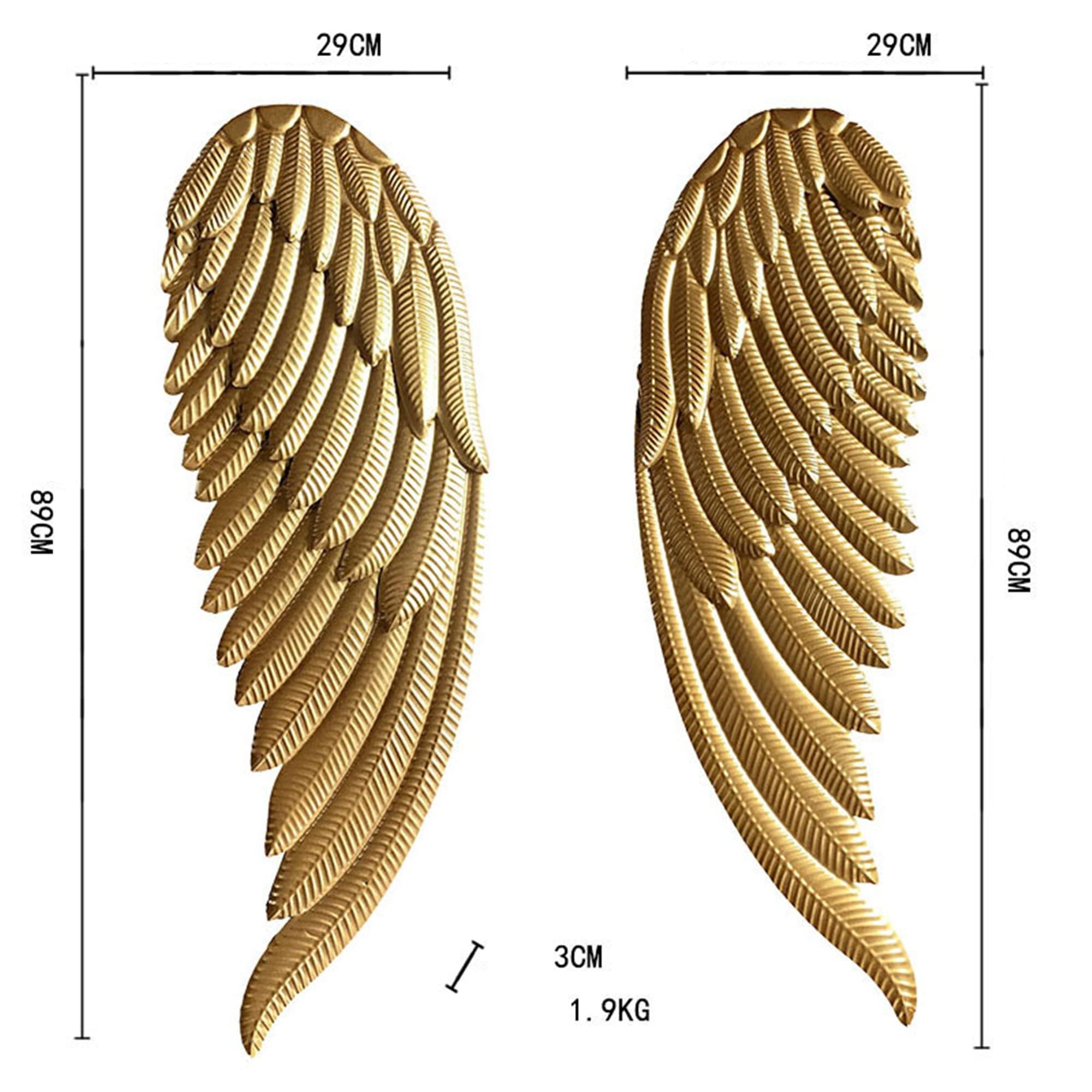 Große Engelsflügel Aus Metall, Wandkunst, Dekoration, Flügelkunst, Wandbehang Für Drinnen Und Draußen, Für Schlafzimmer, Wohnzimmer, Engelsflügel-Skulptur, Wanddekoration,001