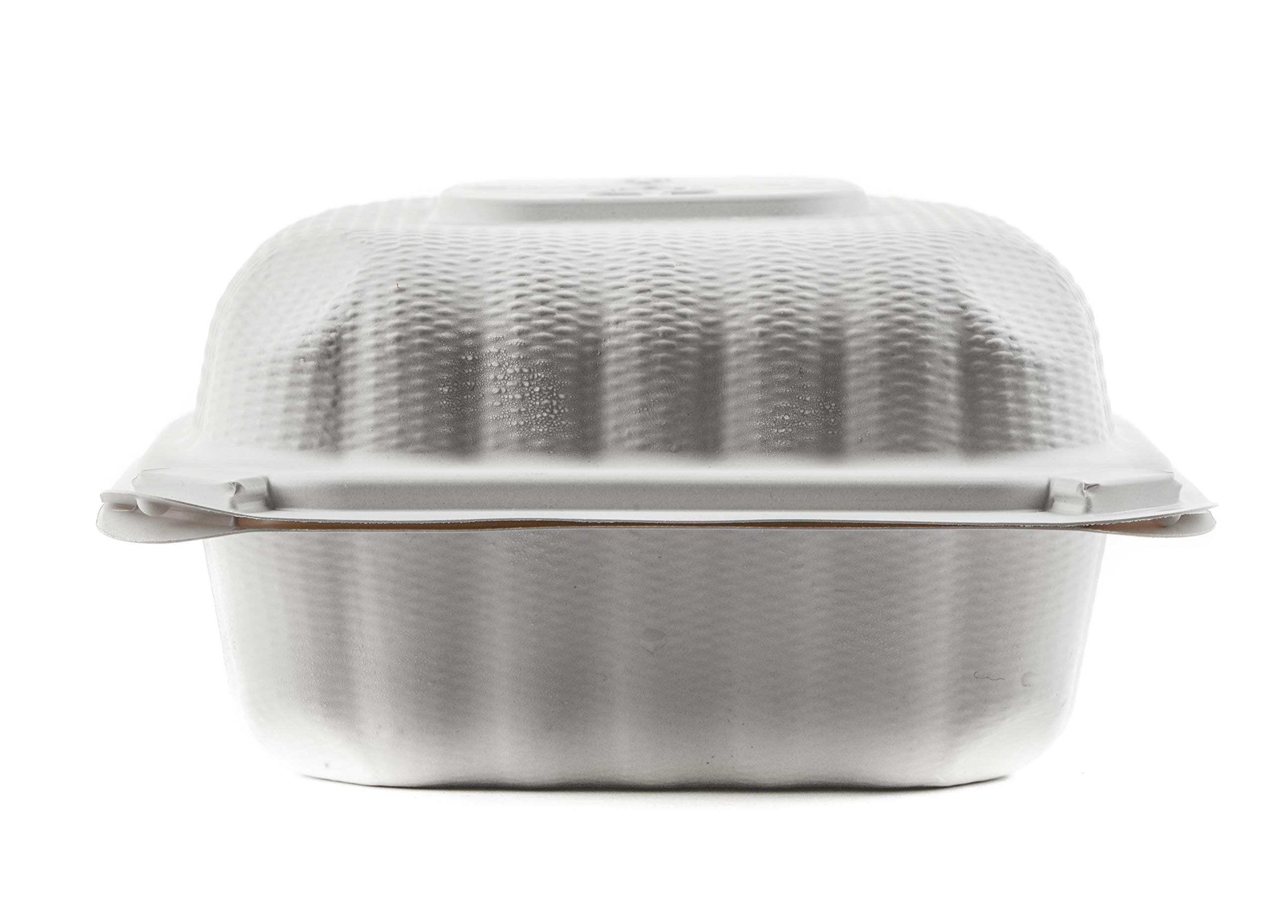 [600 Pack] 6x6 Eco Friendly Clam Shell Take Out Food Container - Mineral Filled Polypropylene, Tree Free - Restaurant Supplies, Microwavable, Bidodegradable, Recyclable, Heavy Duty, MFFP (6x6 inches)