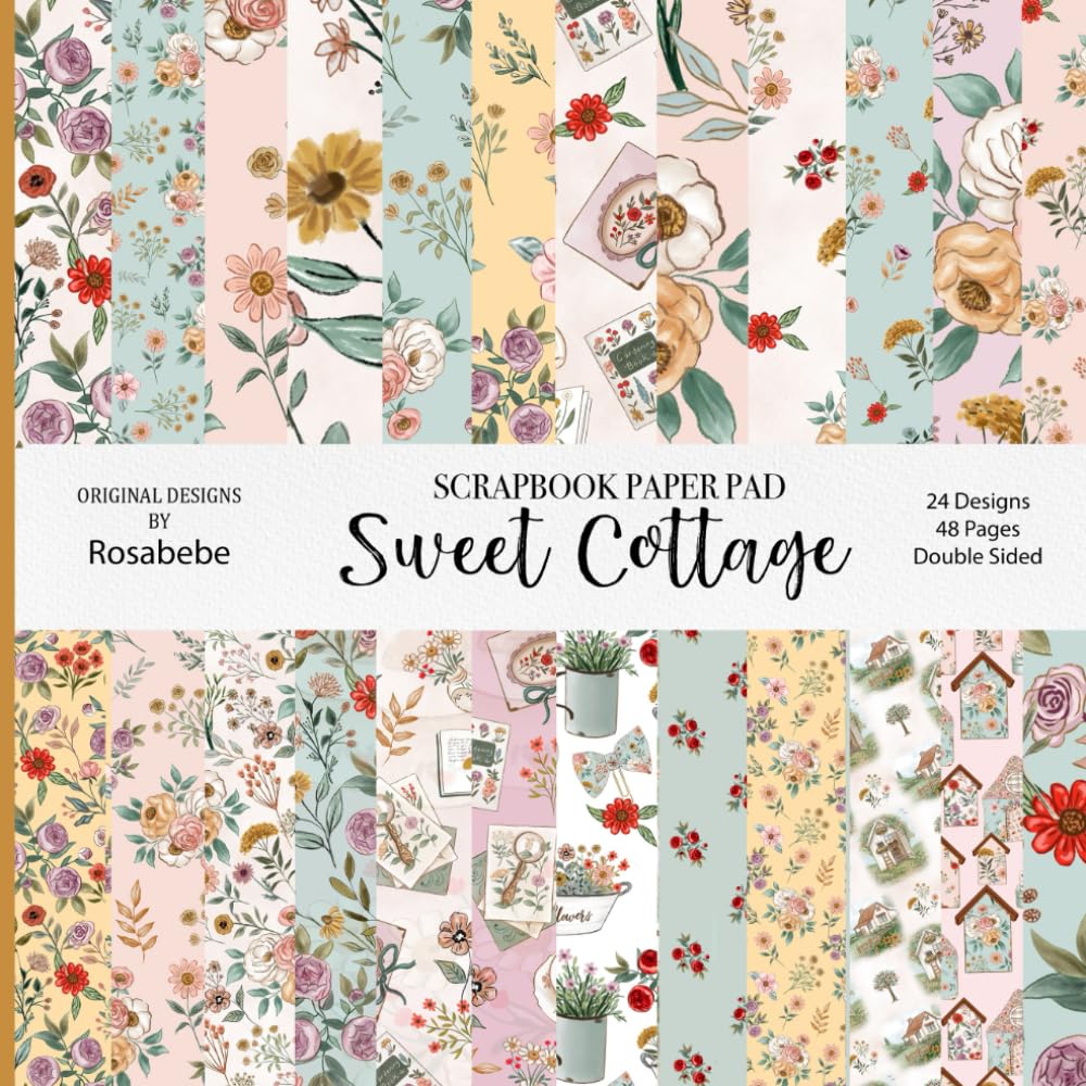 Papier scrapbooking fleuri double face sans traces pour découpage
