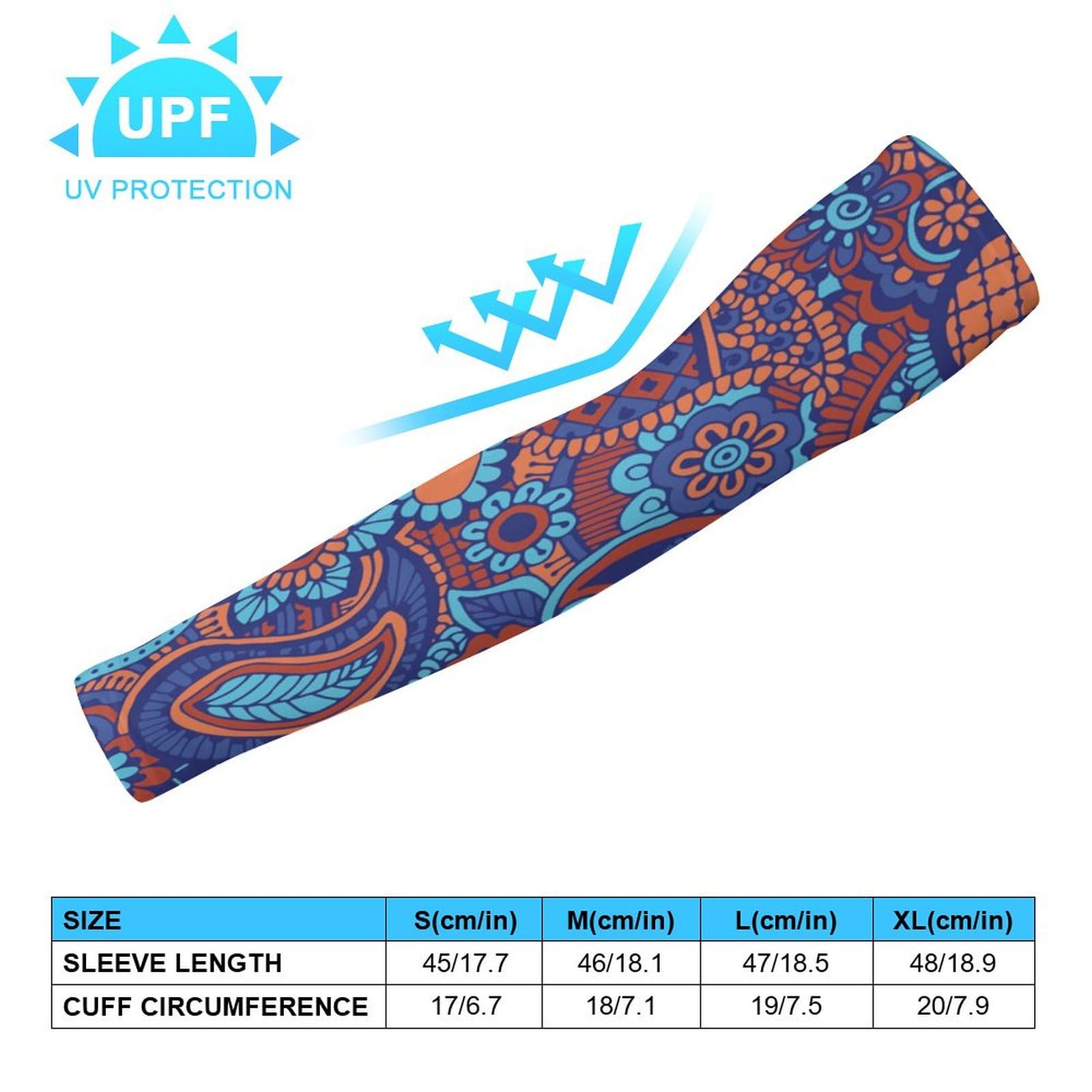 Paisley Flowers Ice Silk Arm Sleeves Cooling Sun Protection Arm Sleeve for Men Women S