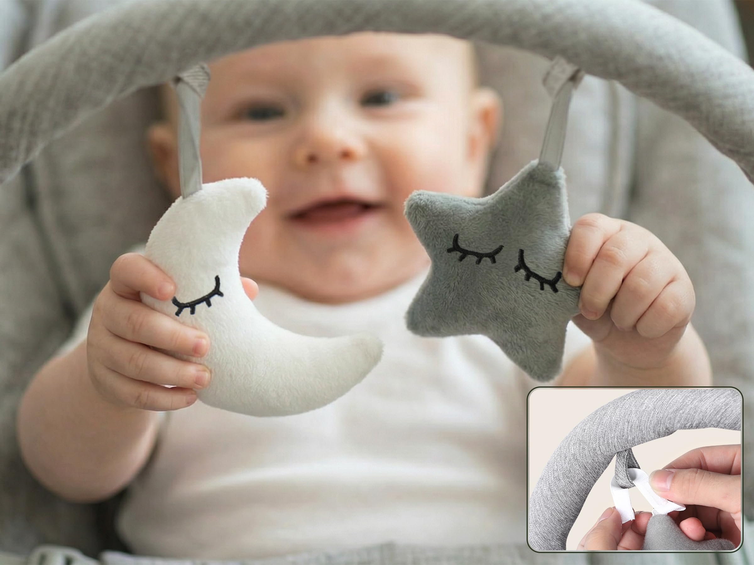 Transat Bebe Electrique, Balancelle Bebe Electrique Evolutif avec Capteur de Tapotement, 3 Vitesses & Panneau Tactile, 2 Modes Minuterie (30/60 Min), 8 Berceuses, 0-12 Mois, à 18 kg, Gris Perle