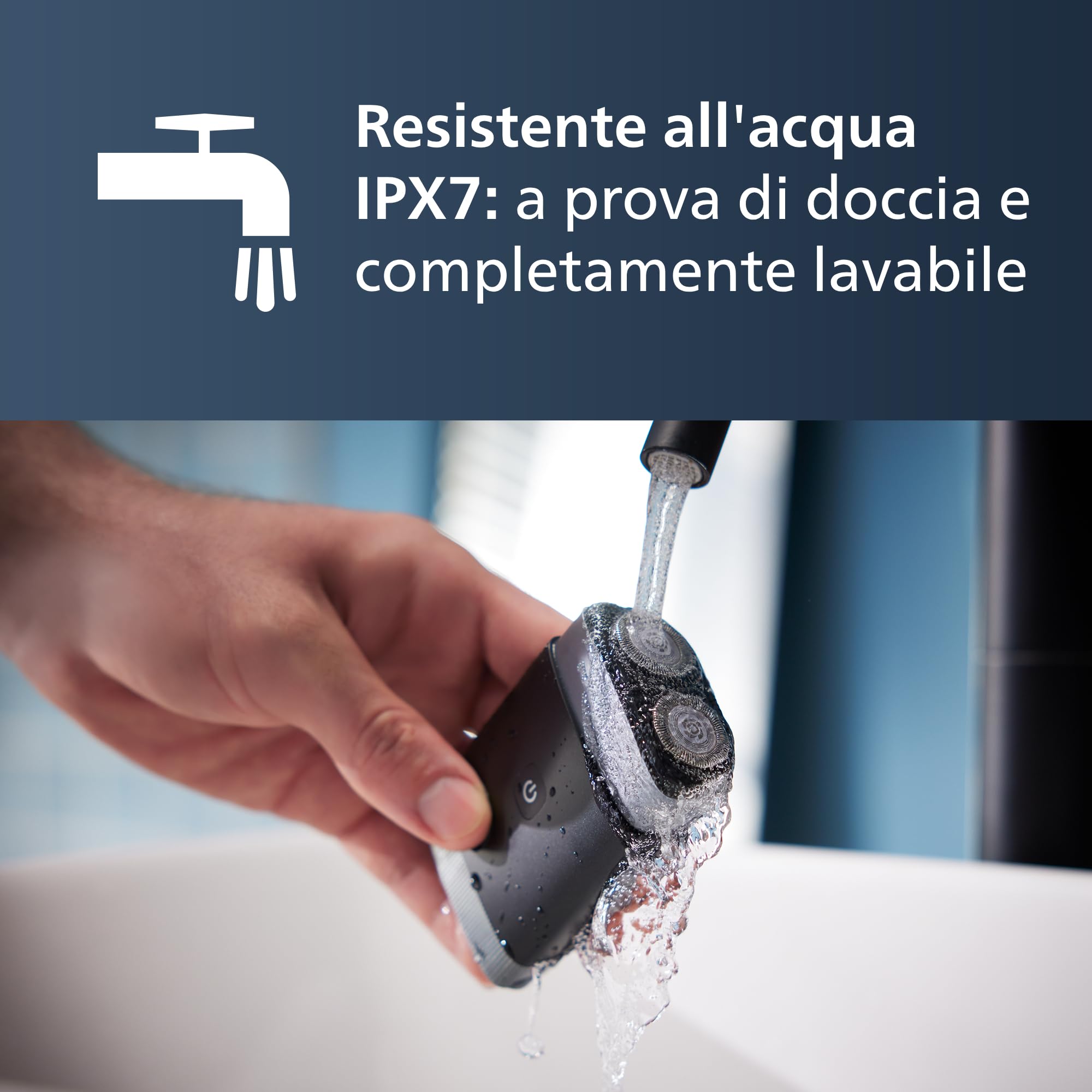 Philips Rasoio portatile, rasoio elettrico a secco e umido, sistema di lame ComfortCut, testine flottanti 3D, design compatto, batteria potente, modello PQ888/06