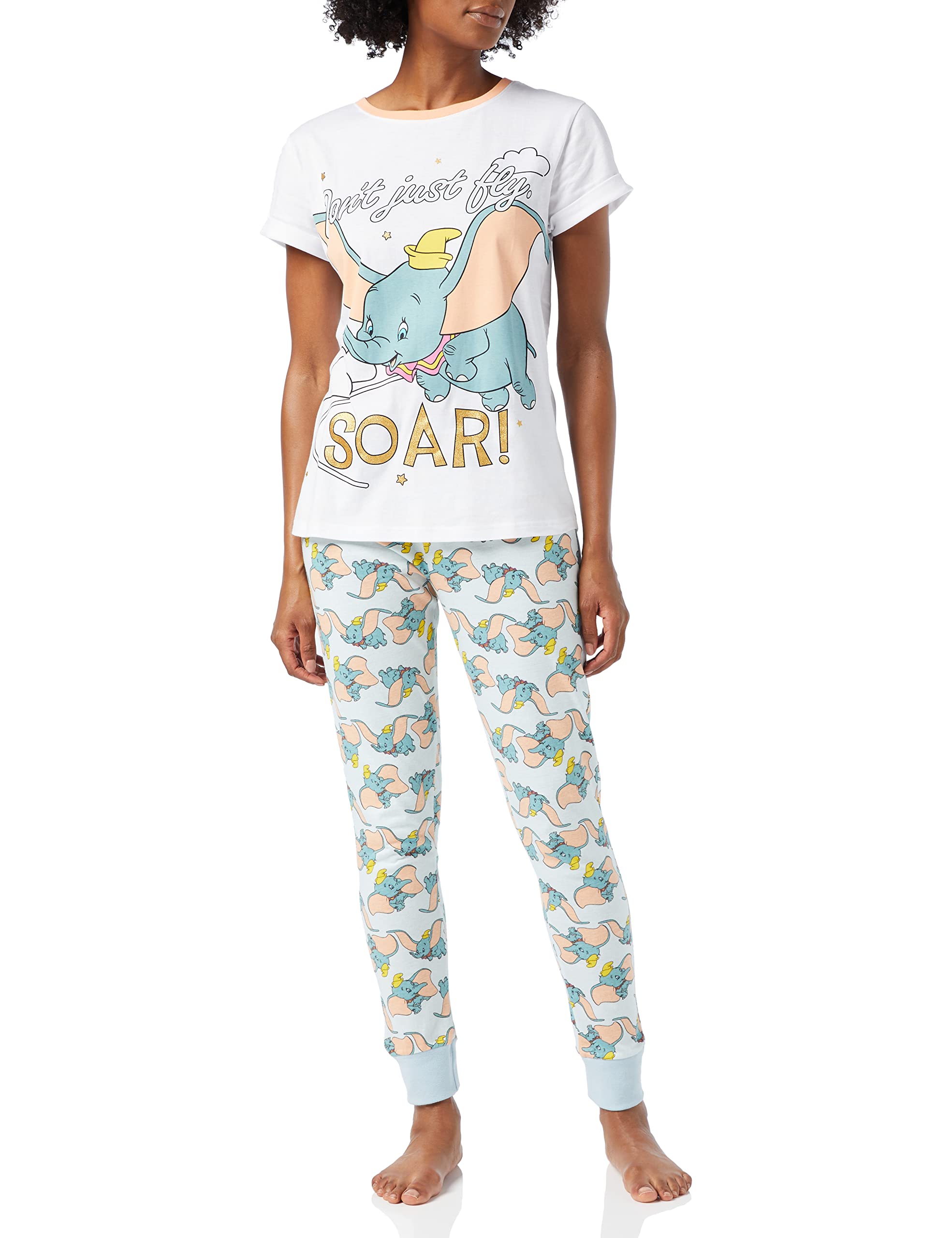 Disney Women's White Dumbo Pyjamas Pjs, Sizes Uk 8 To 22, Official Gifts For (As8, Numeric, Numeric_12, Numeric_14, Regular, Regular)
