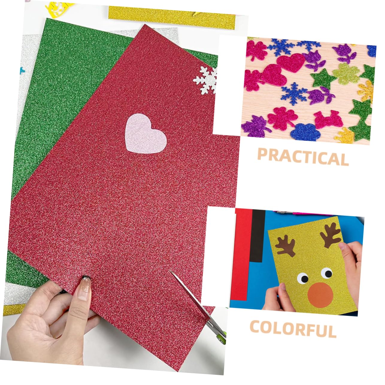ARTIBETTER Carta Cartoncino Glitterata A4 per Progetti Artistici Te 50 Pezzi Resistente allo Sbiadimento e Strappi per Scrapbooking e Decorazioni