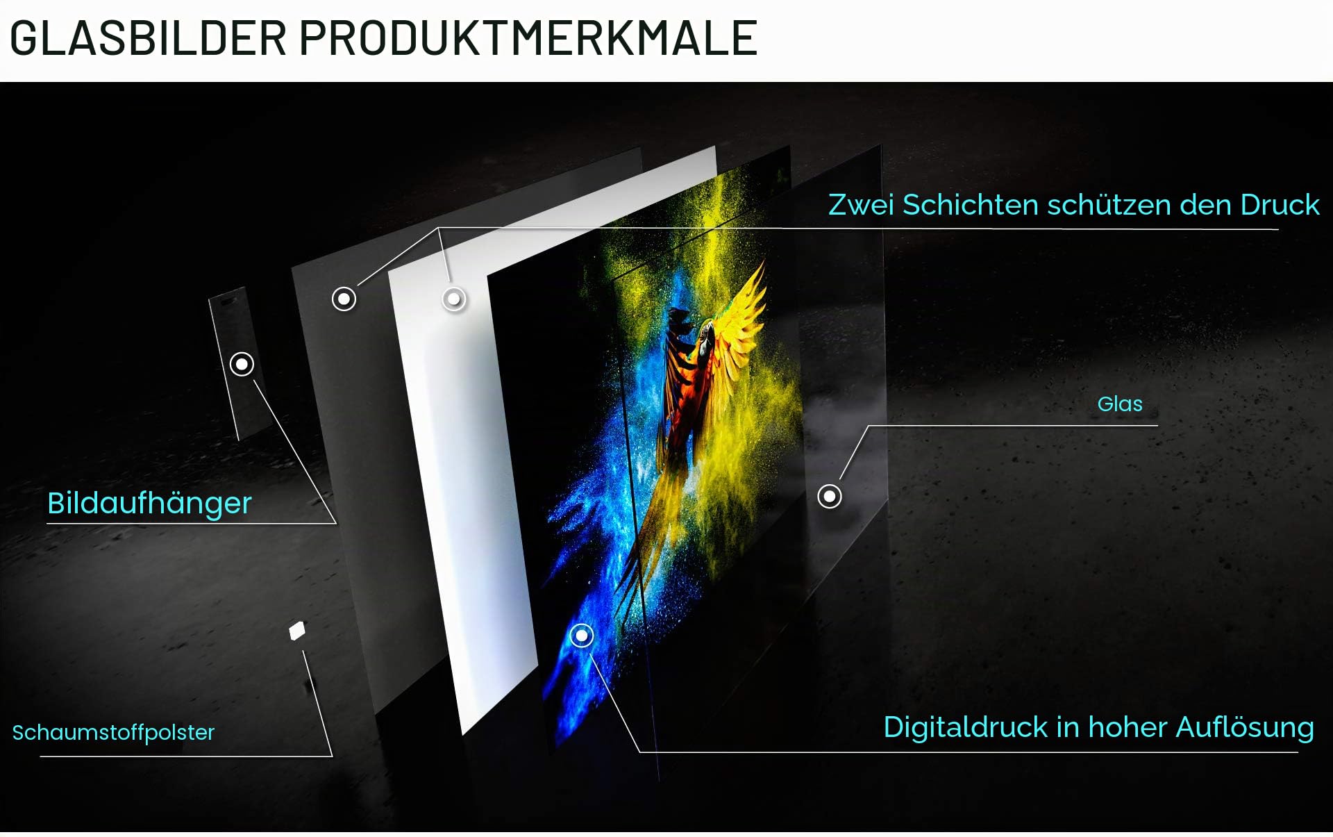 ARTTOR Glasbild 100x70cm Wandbild Glasdruck Landschaften Natur - 4133 | See Landschaft Groß Modern Dekoration Wohnzimmer Schlafzimmer Küche Wanddeko Kunstdruck Art Wall Decor ARTTOR
