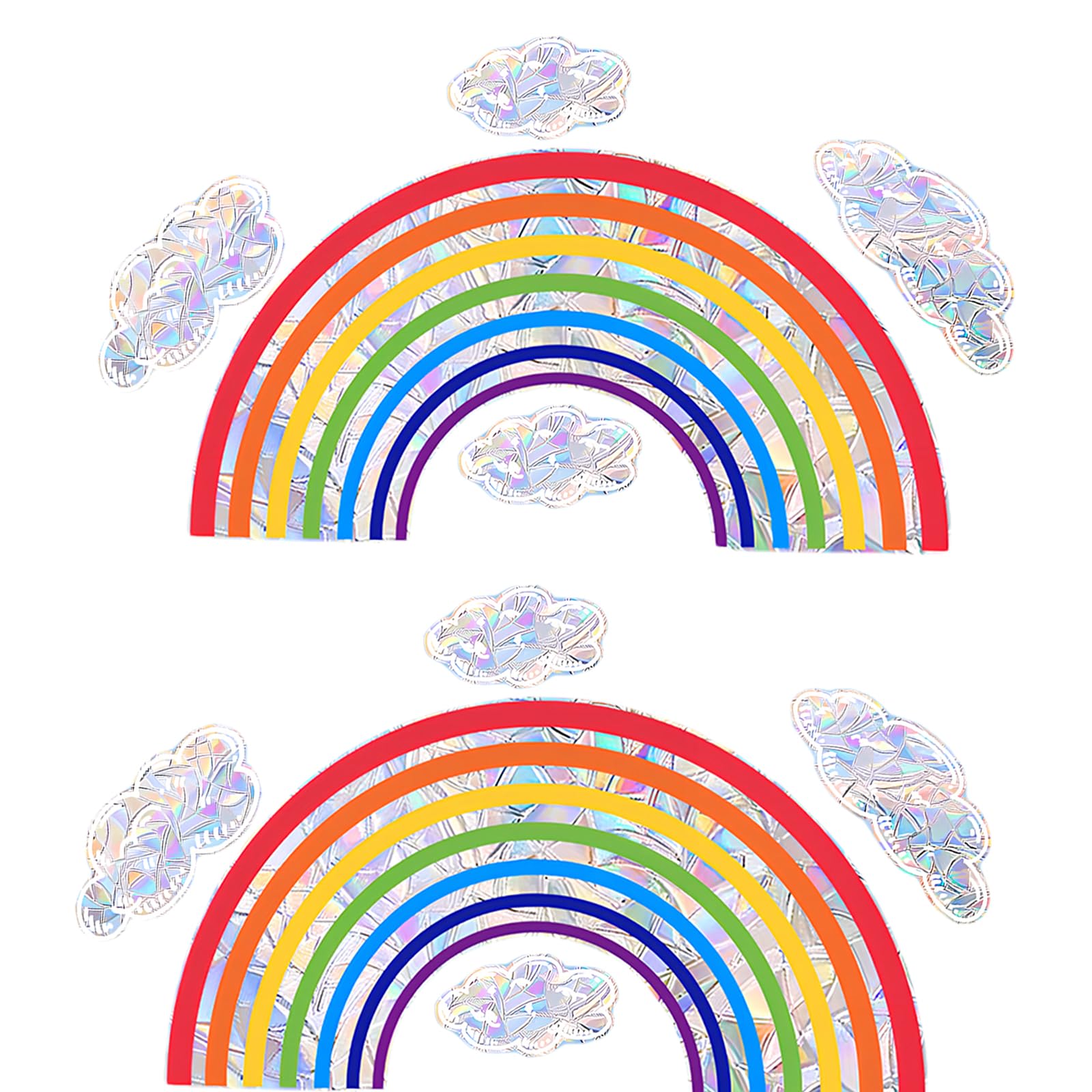 Autocollant de fenêtre nuages arc-en-ciel colorés, décoration murale pour vitres, autocollants électrostatiques auto-adhésifs pour la maison  15