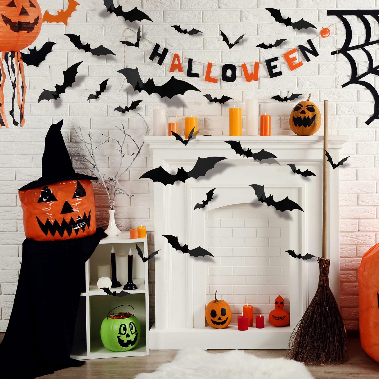 Halloween Party Supplies Hallween Decorations Bats Wall Decor 140PCS R