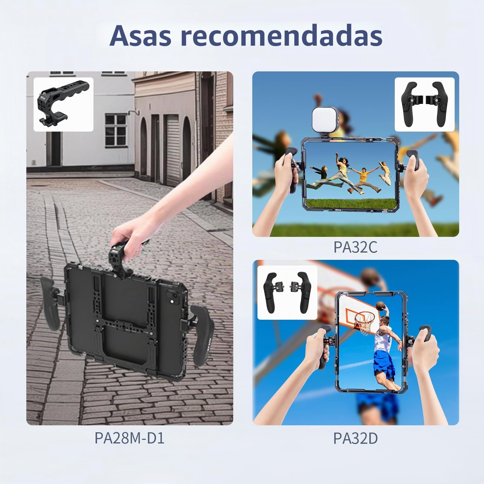 Nitze Jaula Cage para iPad A16/de 1 a 10 Gen, iPad Air 11" M4/M3/M2/de 1 a 5 Gen, iPad Pro 11" M5/M4/de 1 a 4 Gen, iPad Pro 10.5" 2017/9.7" 2016 y Otras Tabletas de 9" a 11" - T-TC03A