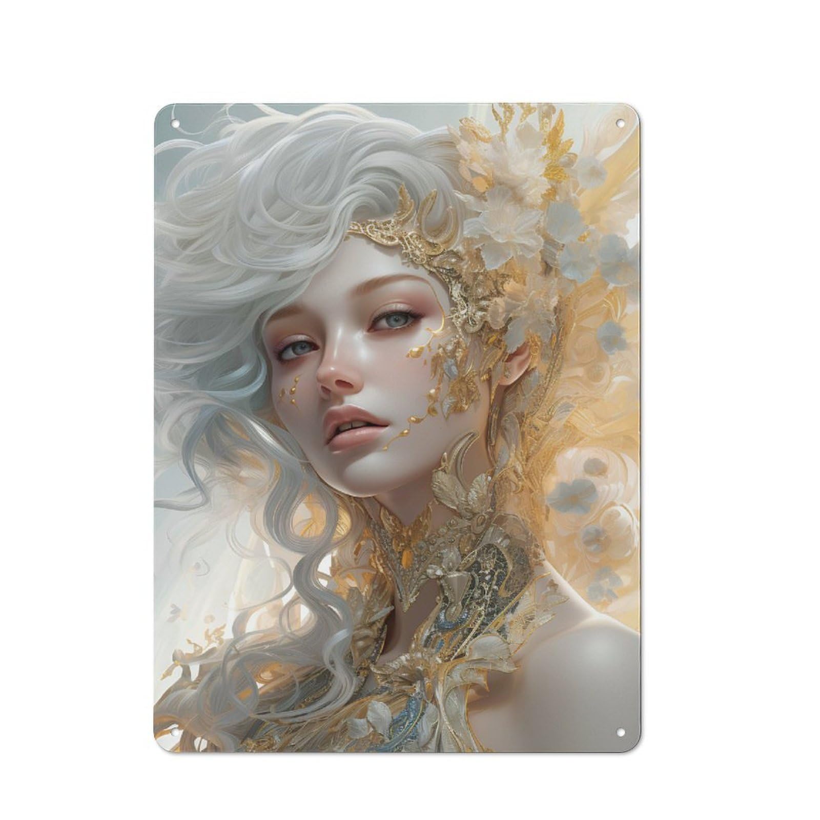 Junmoney The Divine Blossom Of Elysium Smart Metal Desk Wall Sign 40X30cm, Creative Space Decor For Workspace, Cafe, Shop Or Desk Area