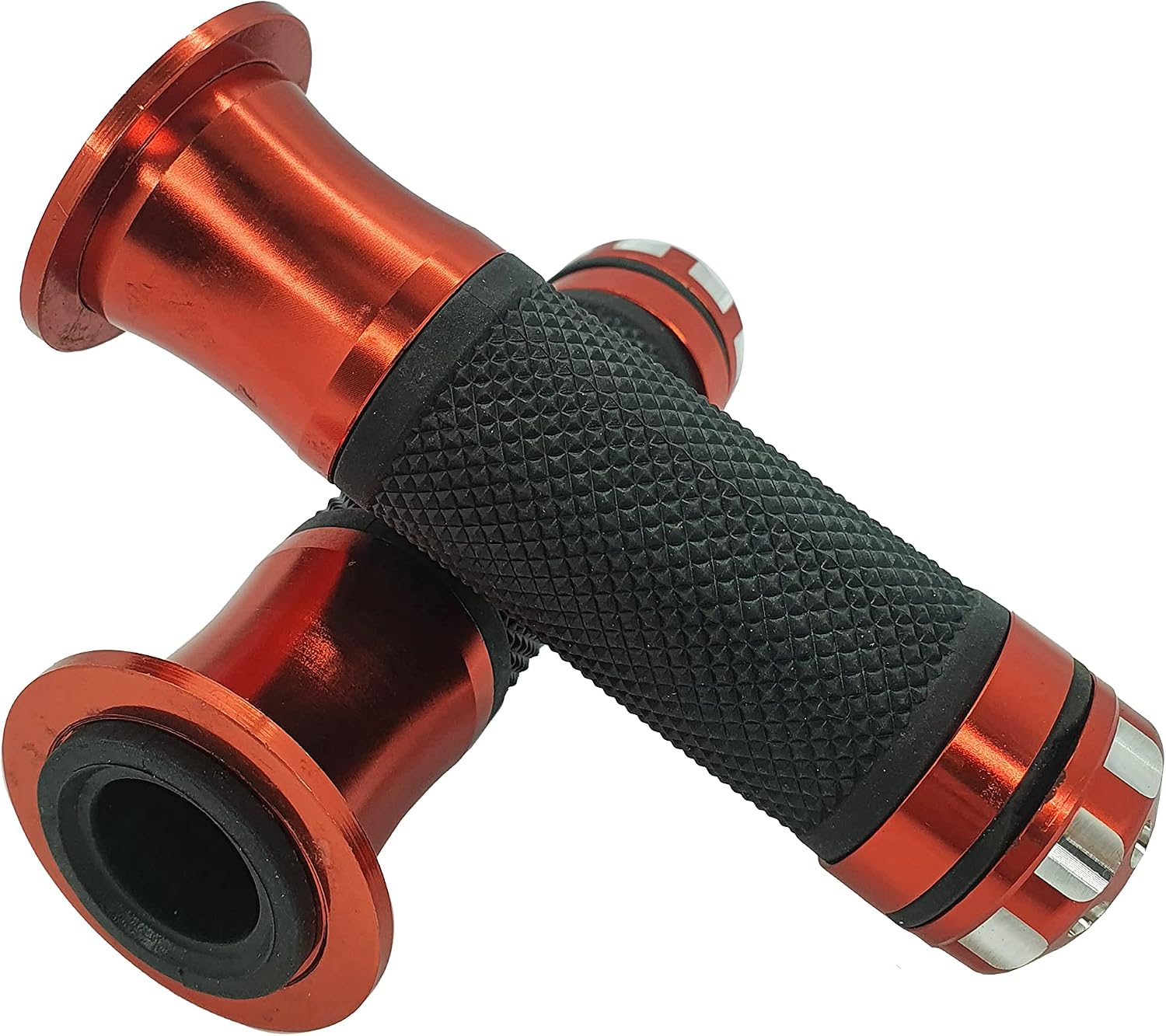 one by Camamoto cod. 77344316E zestaw para gałek verve kolor czarny/pomarańczowy kompatybilny z motocyklami i skuterami, z optymalnym uchwytem łatwy w instalacji,ø sx 22mm / dx 25mm - długie. 135 mm