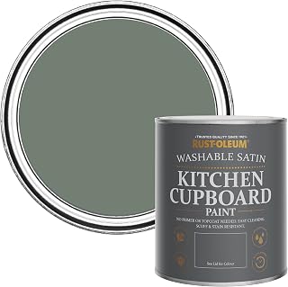 Rust-Oleum Green Scrubbable Kitchen Cupboard Paint in Satin Finish - Serenity 750ml