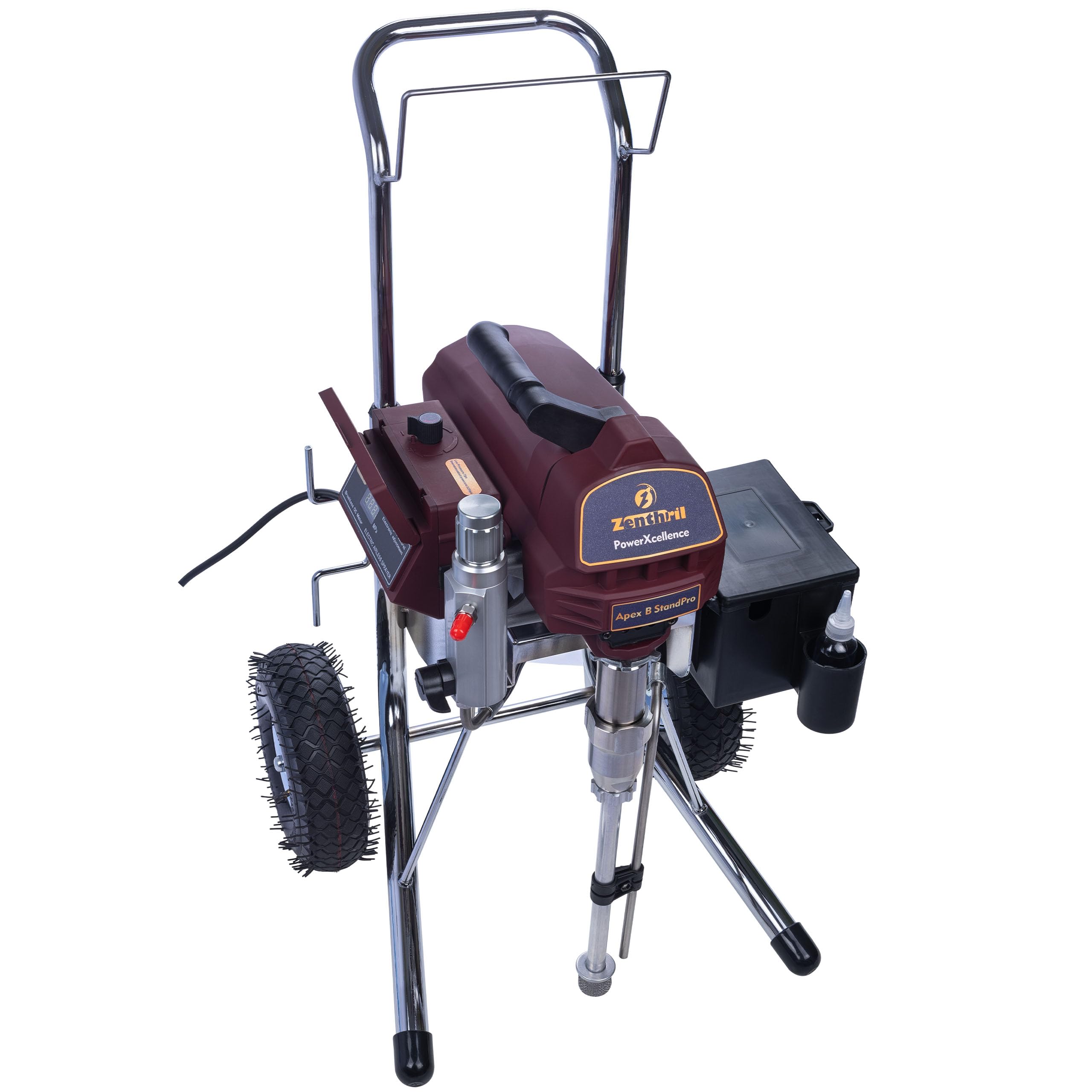 Zenthril Apex B StandPro agregat bezpowietrzny 2500 W, 20 MPa, 3,2 l/min, dysza 0,031", bezszczotkowa, regulacja ZenControl, wyświetlacz LCD, malowanie wewnątrz/na zewnątrz, maszyna do malowania
