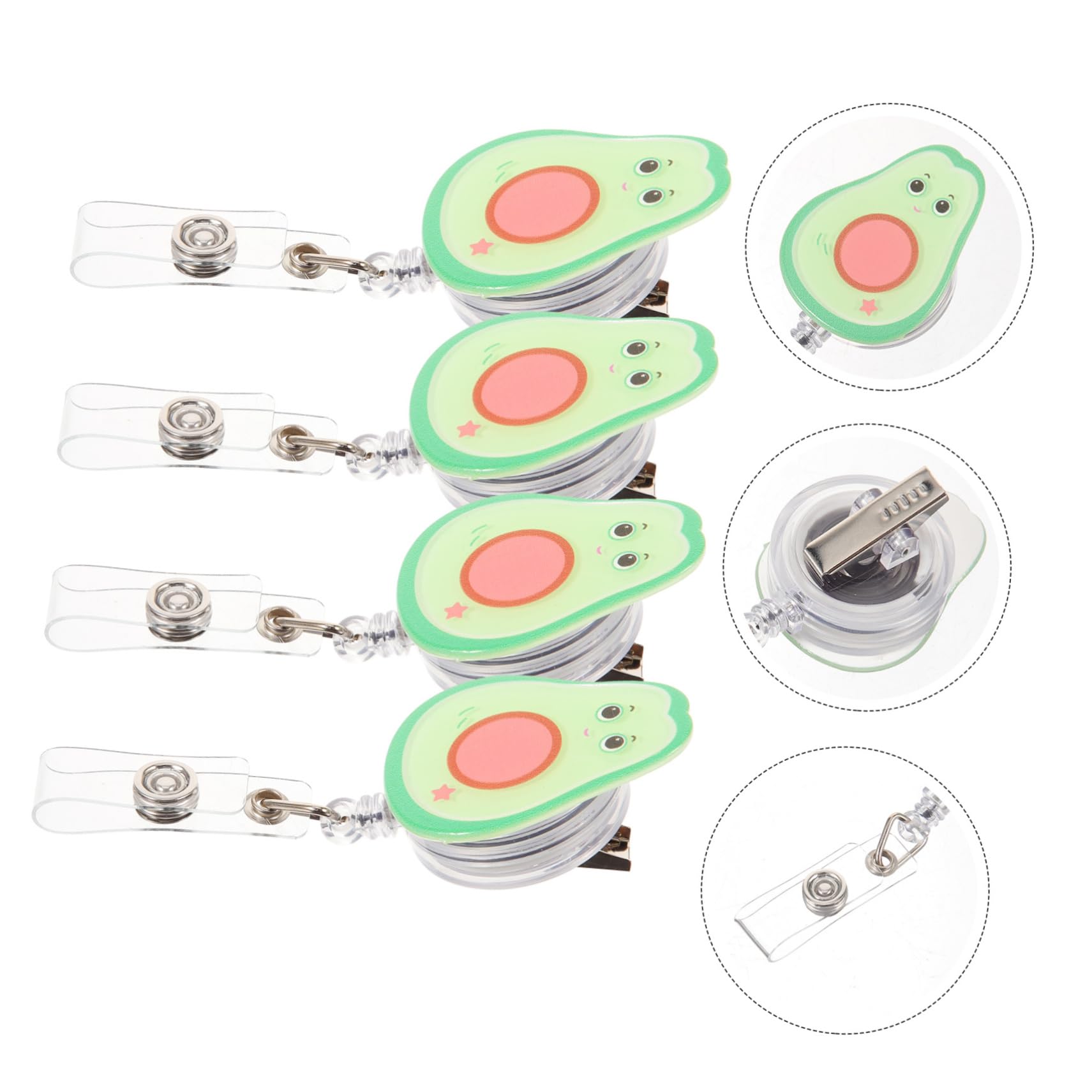 VILLCASE 12pezzi Portabadge Retrattile Pvc e Silicone Per Id Clip Multi- Per e Scuola e Resistente Clip Alligatore
