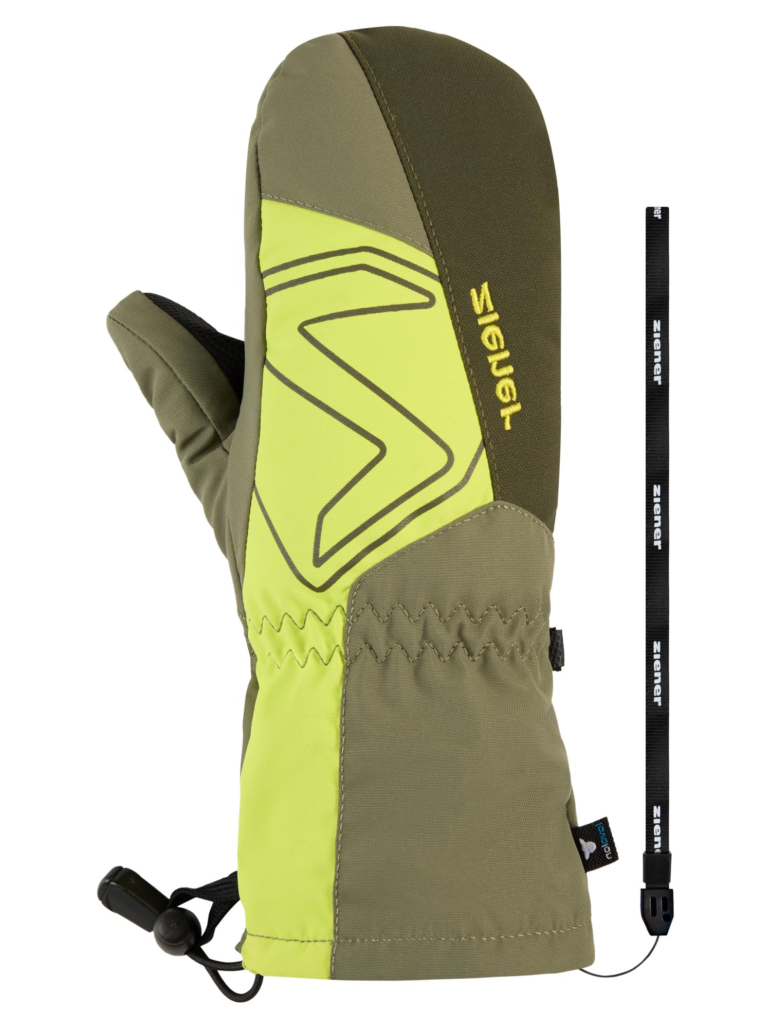 Ziener Lavalino-Z - Muffolo da sci per bambini, impermeabile, lana, extra caldo, Moss Green, 5