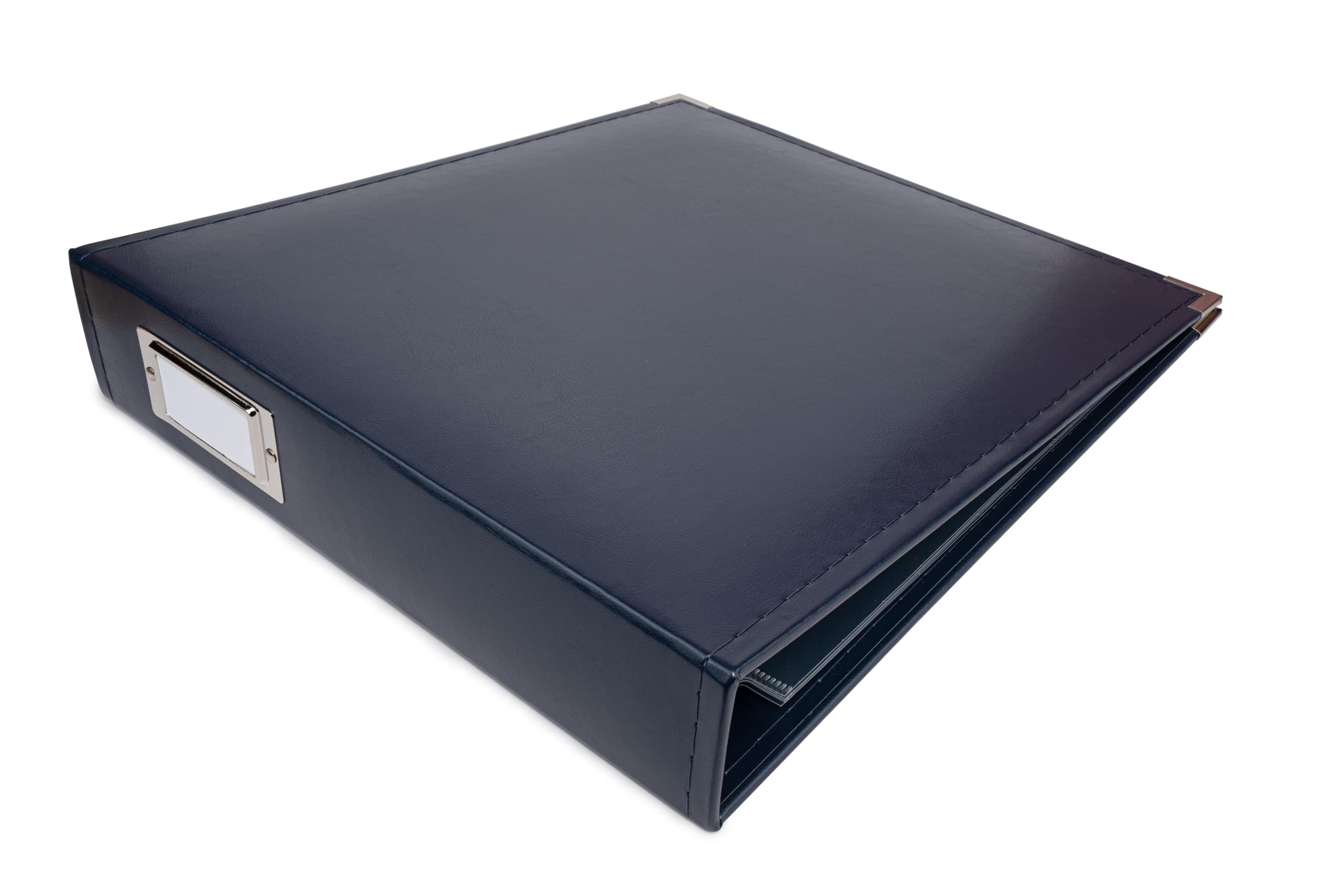 Heidi Swapp 12x12 Photo Album, Protect Memories and Photos, Soft, Durable Faux Leather, Classy Decorative Spine Label, Snag-free Rings, Includes 5 Page Protectors (Navy)