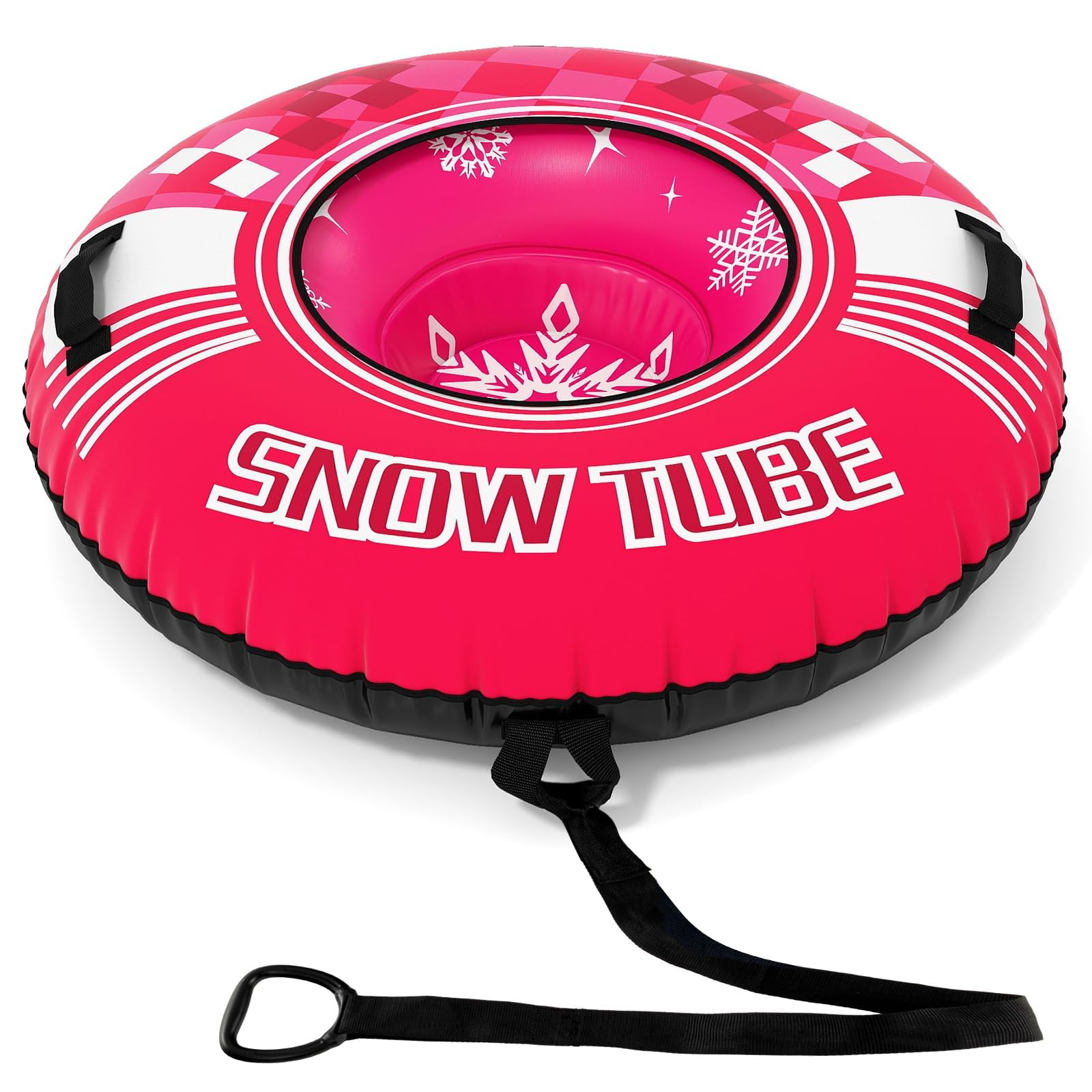 COSTWAY Trineo de Nieve Inflable 107 cm con Correa de Remolque Desmontable