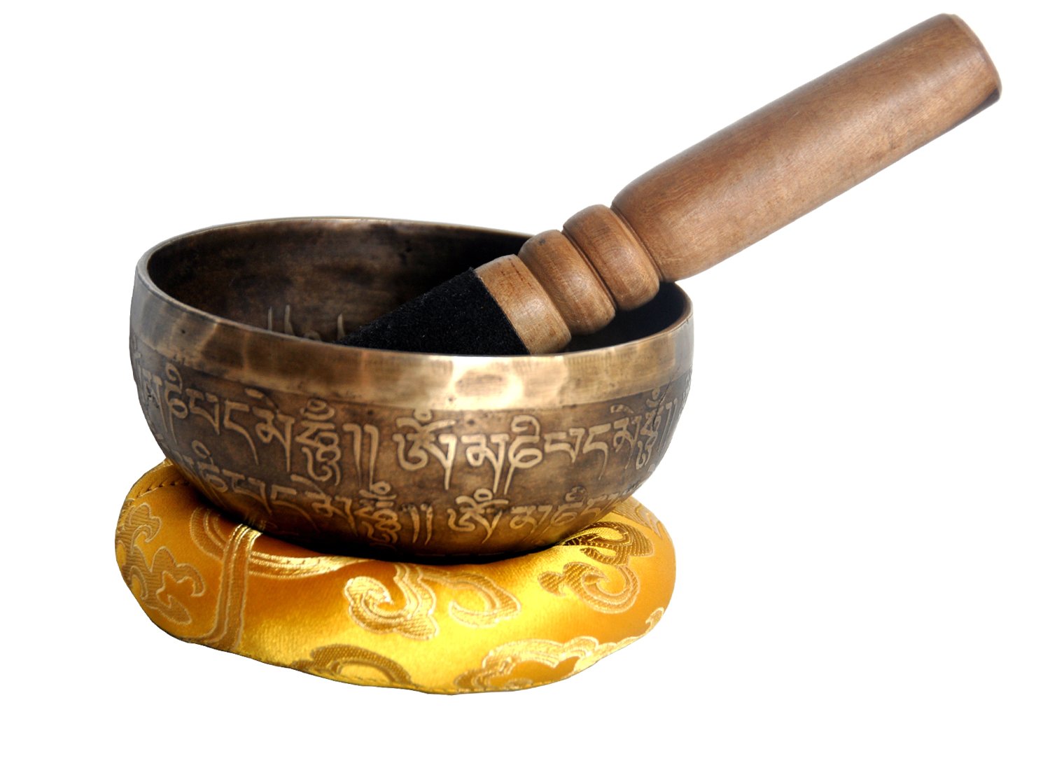 10 cm mantra rzeźbiony budda tybetańska miska dźwiękowa, ręcznie młotkowana Nepal, misy dźwiękowe z poduszką i pałeczkiem