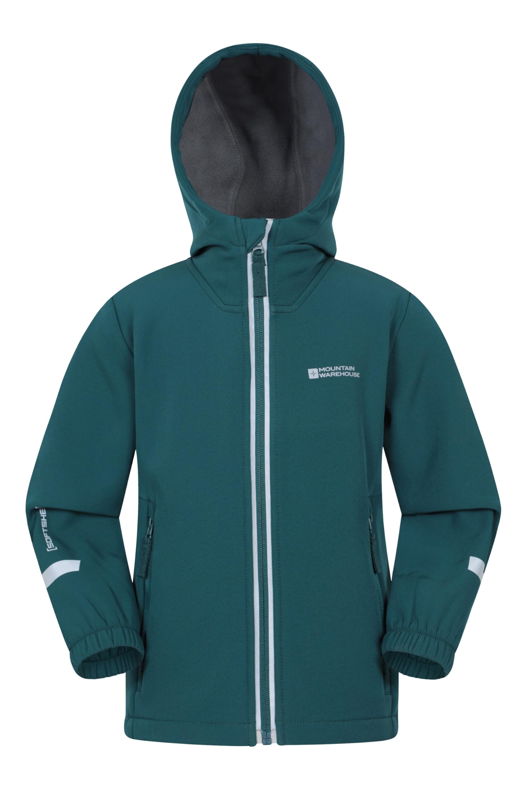 Mountain Warehouse Huxley Kids Water Resistant Reflective Softshell Blue Kids Size 5-6 Years