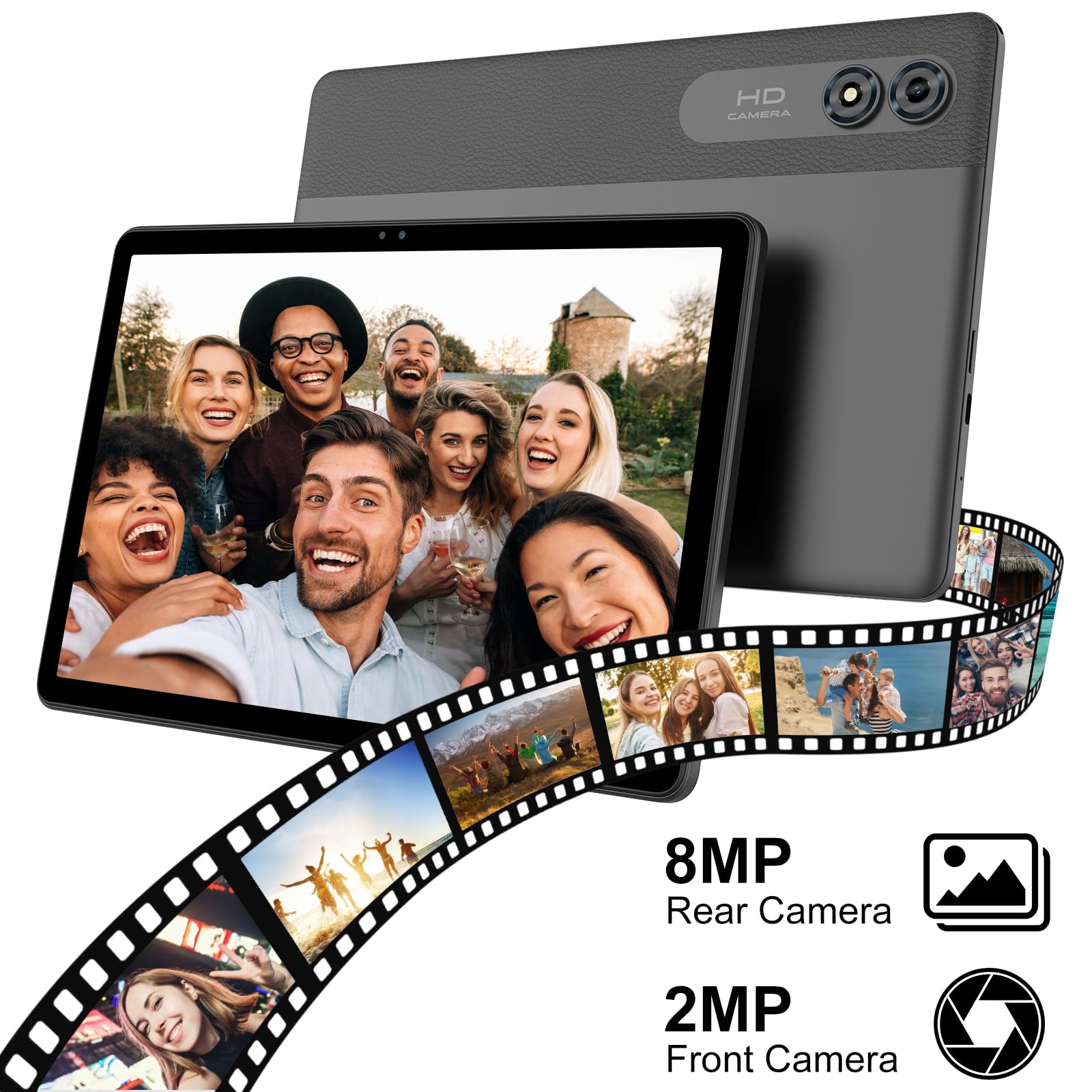 Ascrecem Tablet 11-calowy Android 14 Tablet dotykowy z 2,4G + 5G WiFi6 Octa-Core 14GB RAM 128GB ROM 1TB Widevine L1 8000mAh Podwójny aparat 8 MP+2MP Tablet PC z ochronnym etui szary