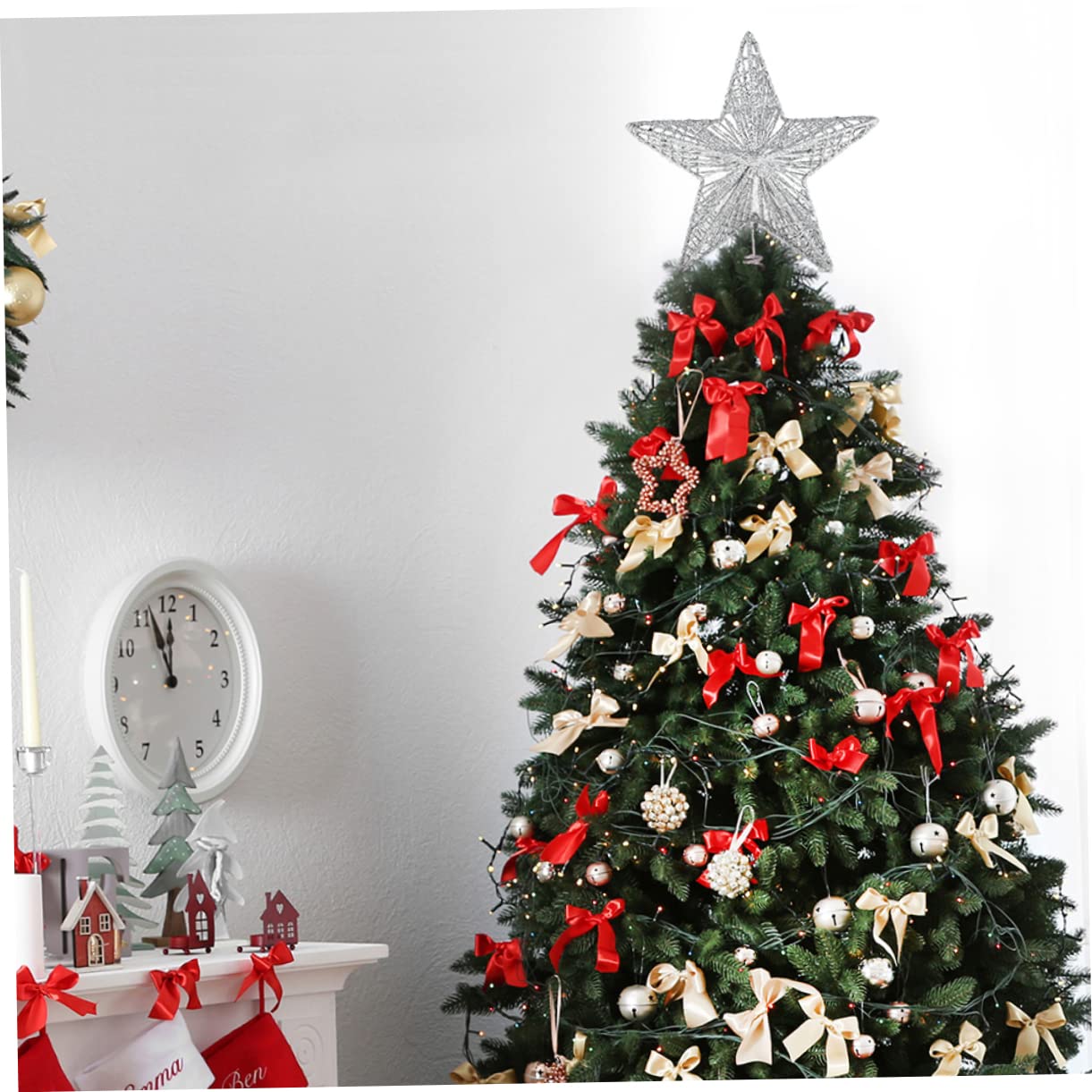 ABOOFAN 4pièces Treetop Star Fer pour Sapin De Noël Et Décoration Élégante pour Fêtes Et Ambiance Festive