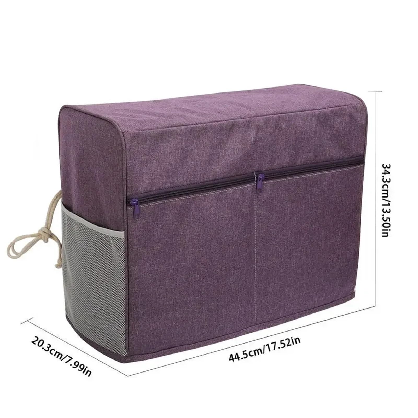 Bolsa Para Máquina De Coser Funda protectora de tela impermeable for máquina de coser con bolsillos bolsa de almacenamiento de accesorios de costura(Purple)