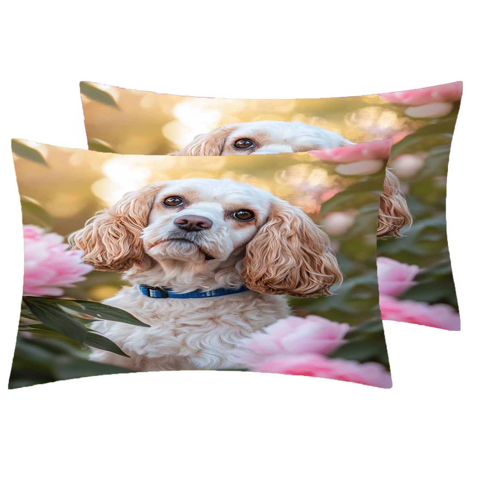 Zestaw pościeli na kołdrę Cocker Spaniel w rozmiarze king size, z zapięciem na zamek błyskawiczny, zestaw pościeli dla dzieci, miękka, hipoalergiczna poszewka na kołdrę z mikrofibry, 230 x