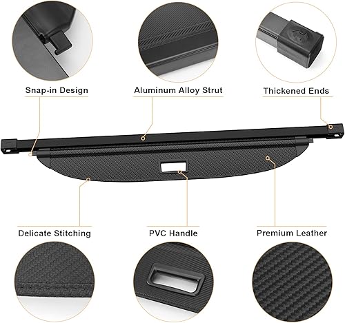 Miniatura 3 de Octomo Funda de carga retráctil para Hyundai Tucson 2021-2025 (gas e híbrido), cubierta de seguridad para maletero, color negro, compatible con