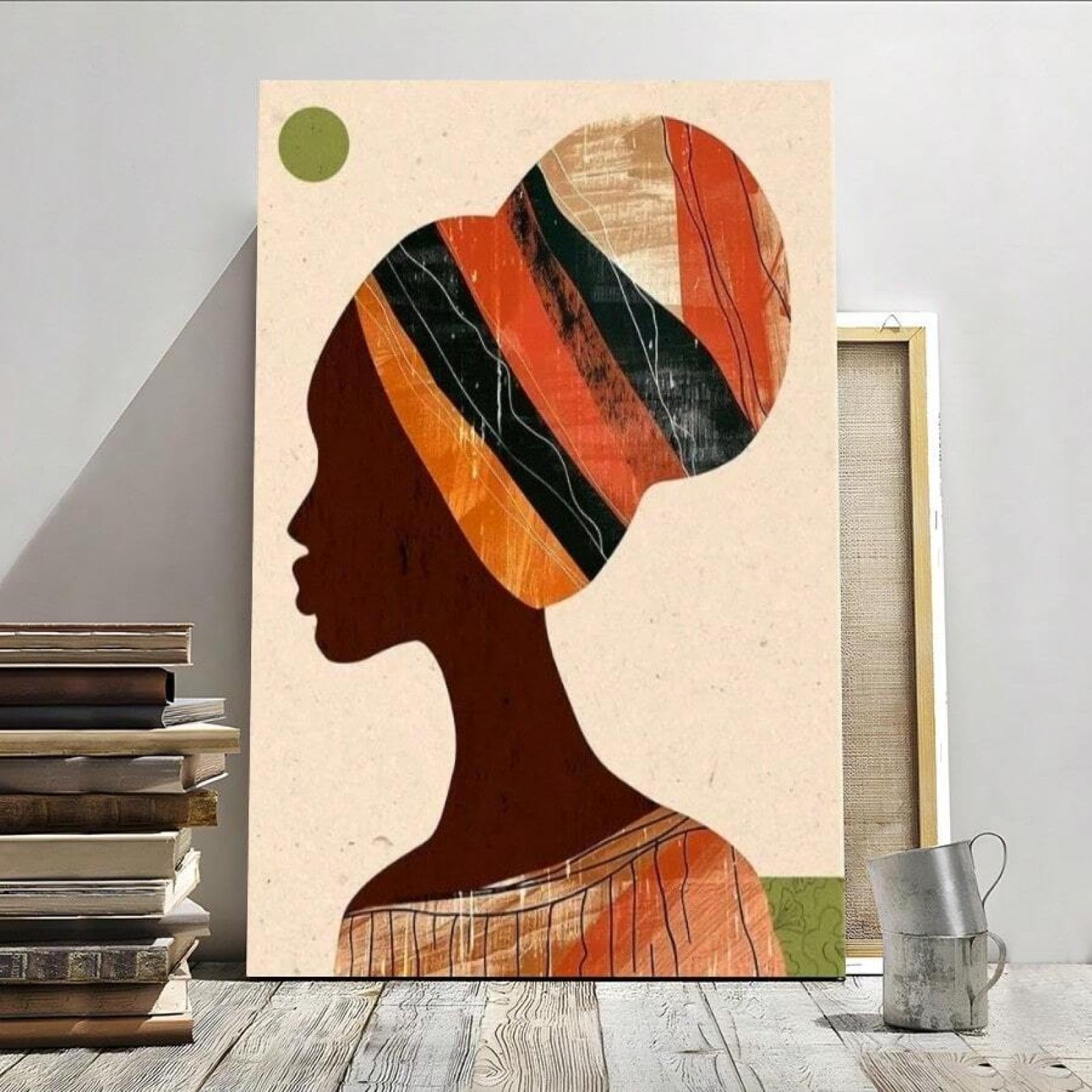 Affiche femme africaine vintage grand format 60x80cm pour réchauffer l'ambiance du salon