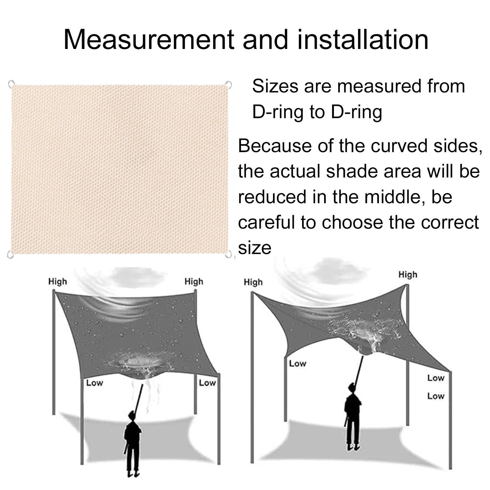 MOCHAMIK Vela Parasole Quadrata con Kit di Montaggio - in Tessuto per terrazza, pergolato e Giardino - Soluzione ombreggiante da Esterno Resistente ai Raggi UV (3,5x5 m)