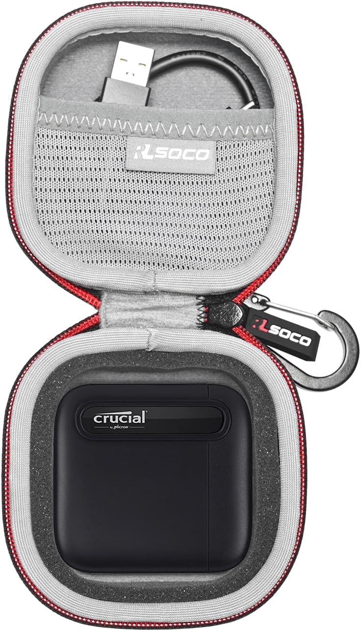 Lacdo Harte Tragetasche für Crucial X10 Pro/Crucial X9 Pro Portable SSD 1TB 2TB 4TB USB 3.2 Externe Solid State Drives Hard Eva stoßfest wasserabweisend schützende Reisetasche, Blau