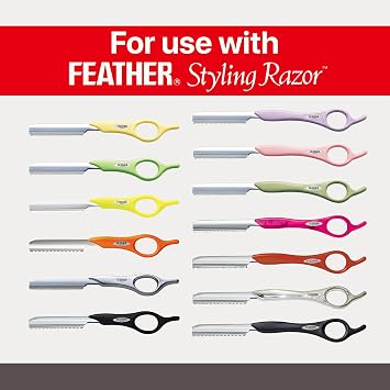 Feather Bonus Value Pack - Styling Razor Standard Blades - Professional Hair Cutting Blades for Styling, Shaping, Thinning - Single Edge Guarded Blade -Made in Japan- 30 Counts + 1 Blade Disposal Case