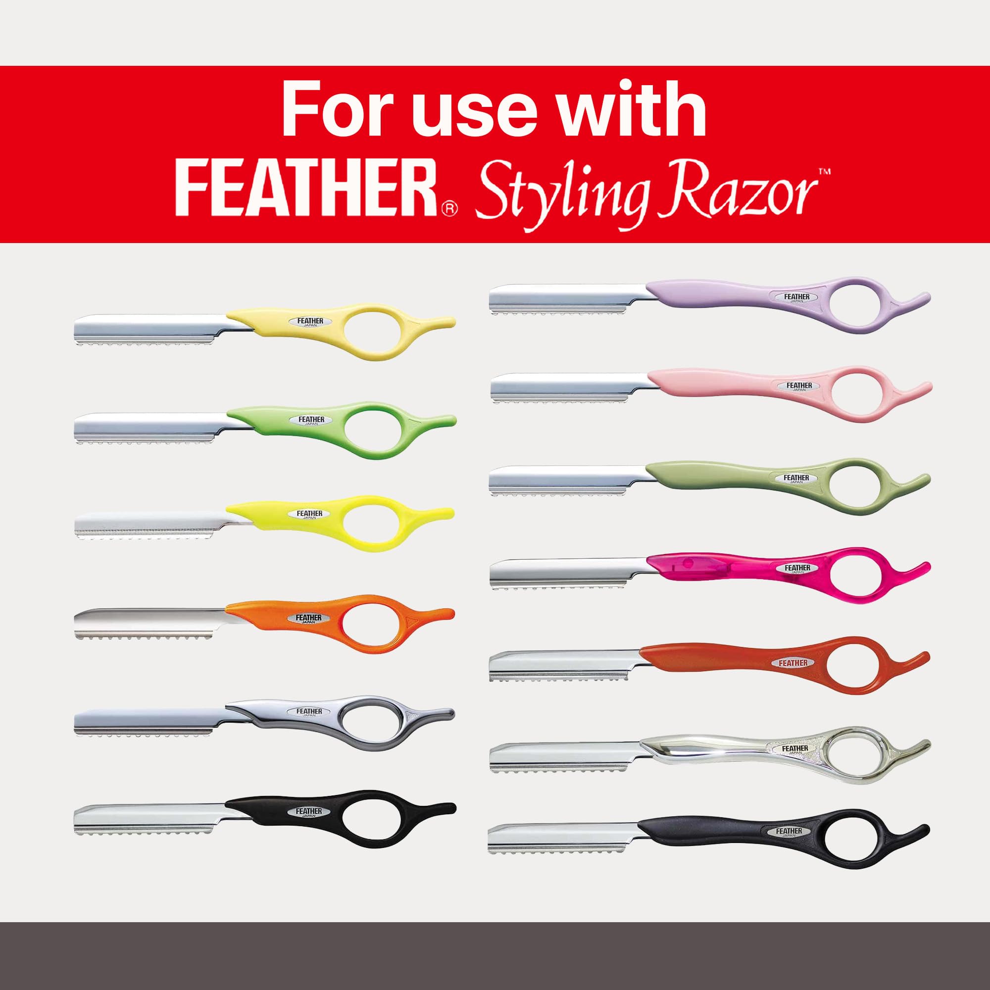 Feather Styling Razor Standard Blades, Guarded Single Edge, 30 Count with Disposal Case