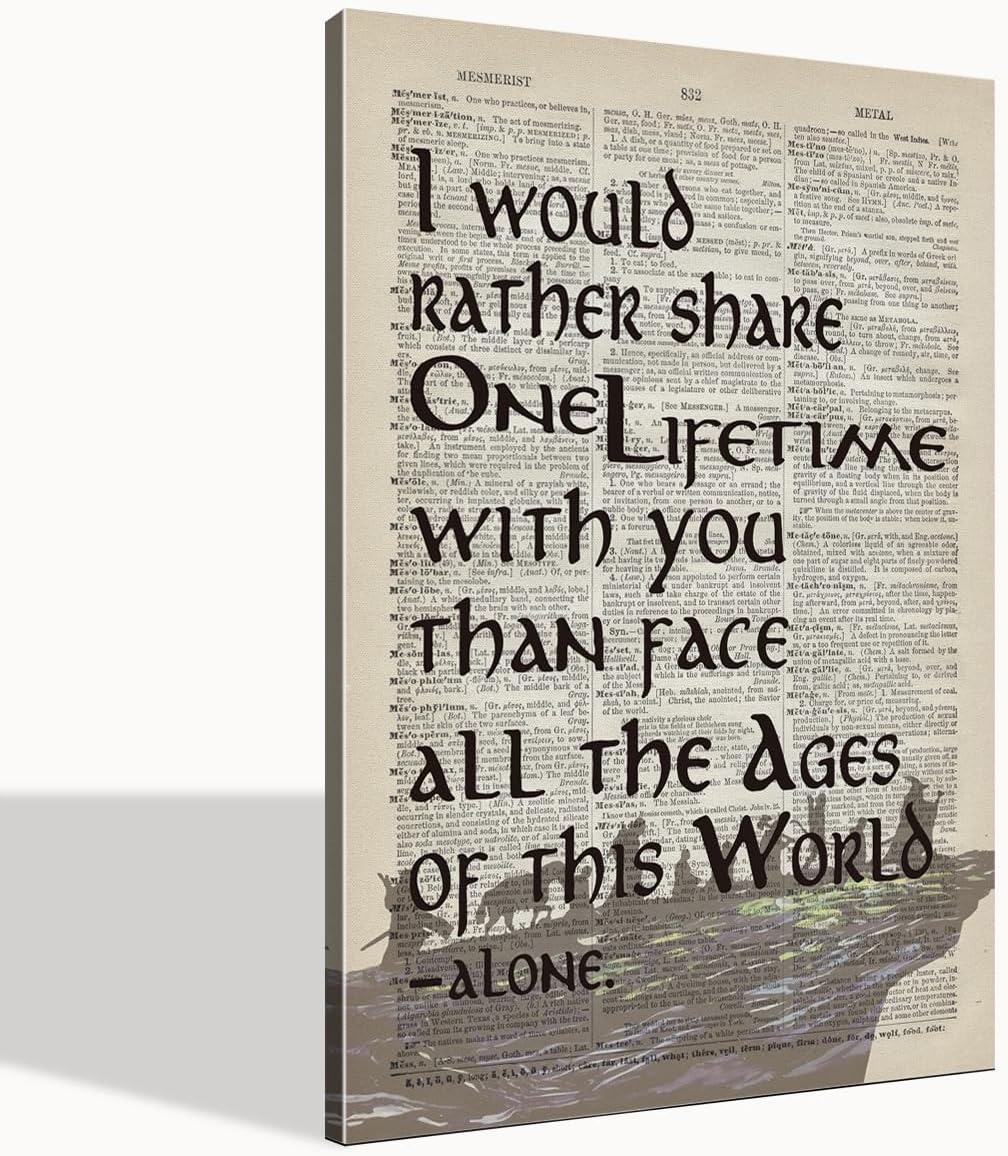 WKYAER LOTR Poster, Gift for LOTR Decor, LOTR Gifts, I Would Rather Share One Lifetime - Arwen, Inspirational Wall Art, LOTR Canvas Prints Poster Wall Decor, Canvas Wall Art for Home Decor, 24x16