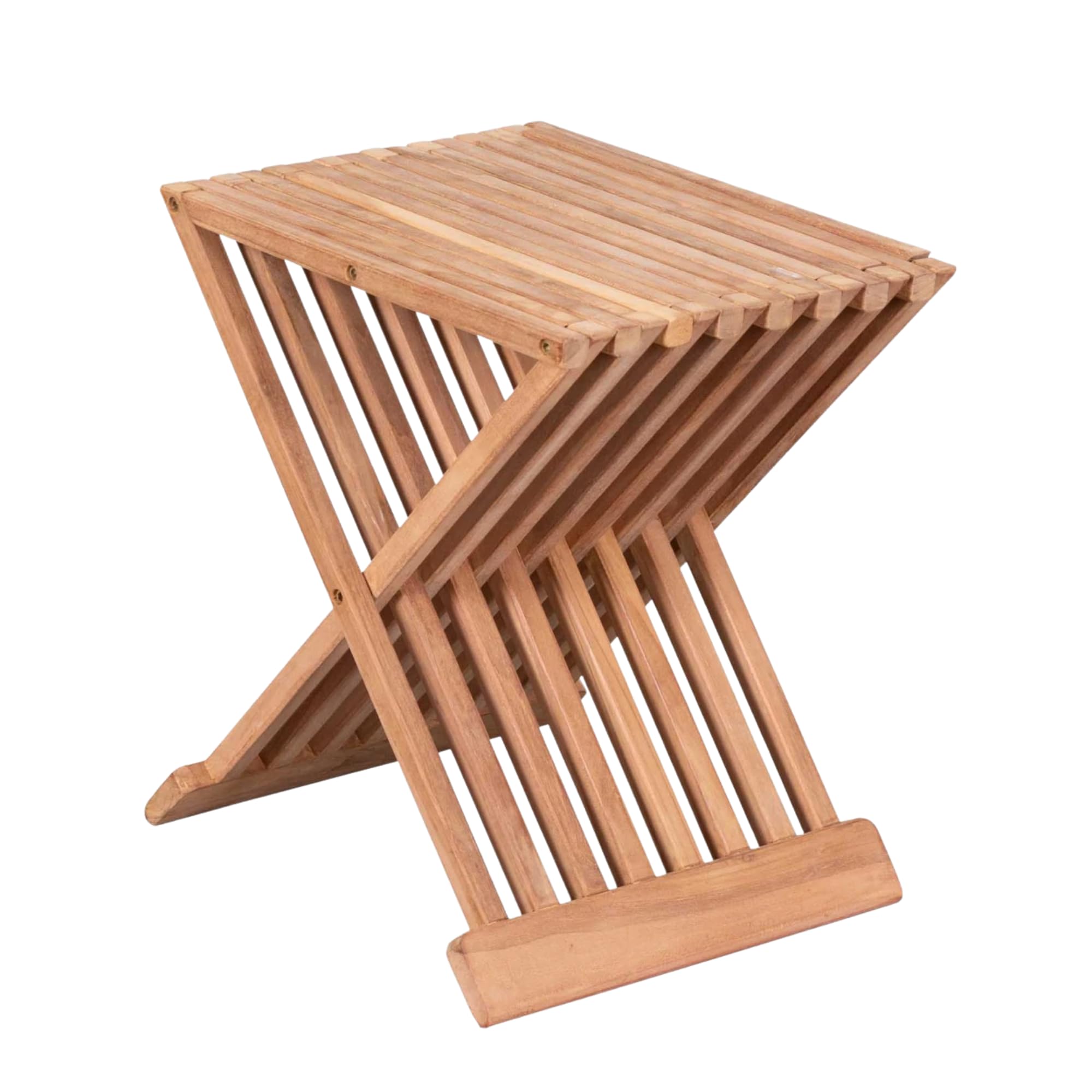 MR. DEKO Beistelltisch Outdoor Fishbone Balkon Tisch klappbar klein | 40x32cm Teakholz wetterfest