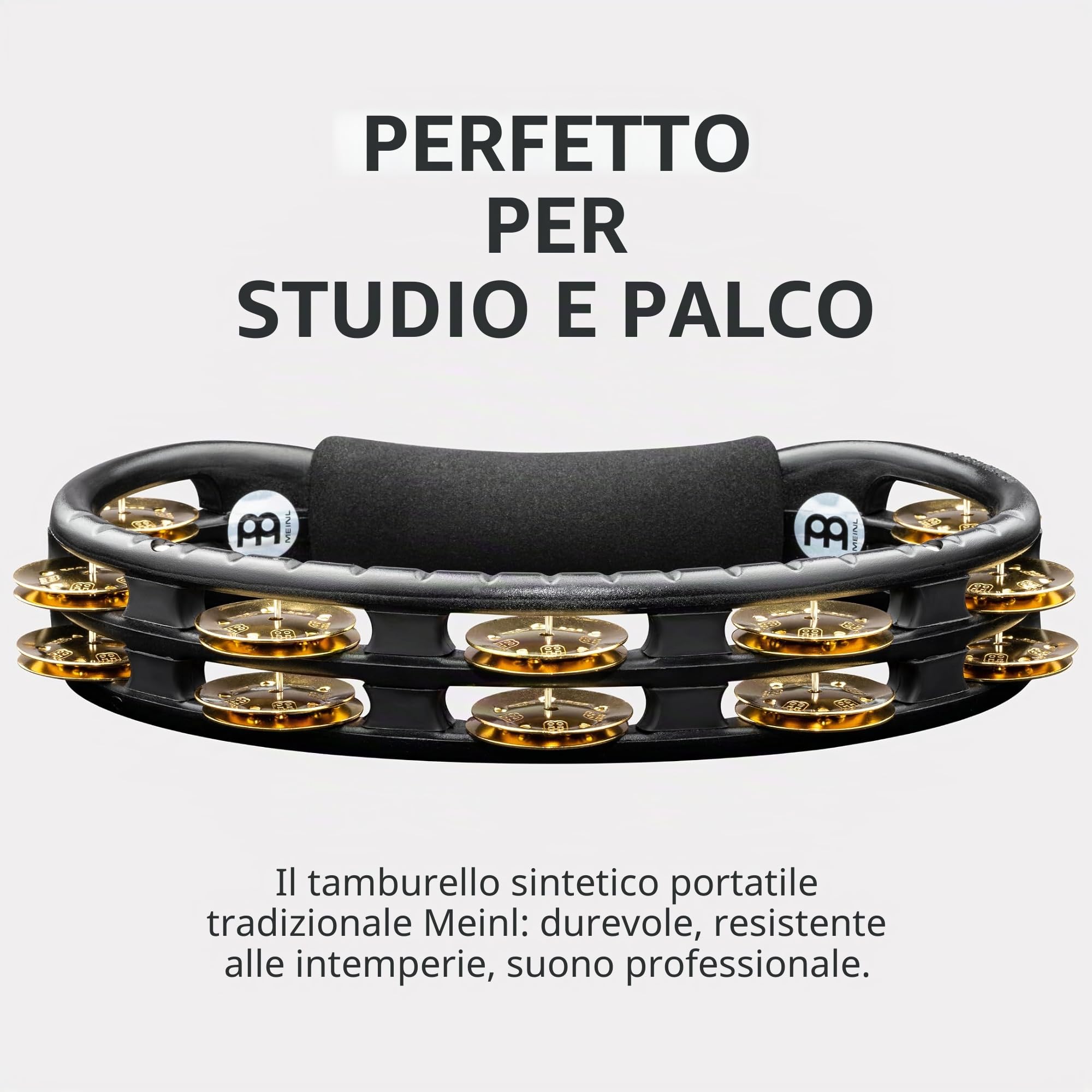 Meinl Percussion TMT1BBK Tambourin ABS Demi Lune Nero