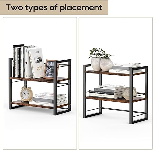 Miniatura 7 de Organizador de estante de escritorio de oficina, estante de almacenamiento de suministros de escritorio de madera, estante para la parte superior