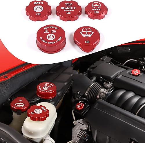 Lcojicep Tapa de aceite del motor, tapa del radiador, tapa de limpiaparabrisas, tapa de líquido de frenos, cubierta de tapa de líquido, compatible