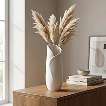 Fold Flow Vase – 3D Printed White Sculptural Vase for Dry Flowers | Minimalist Home Decor | Matte Finish Modern Art | Eco-Friendly Biodegradable Material | by Artha Living