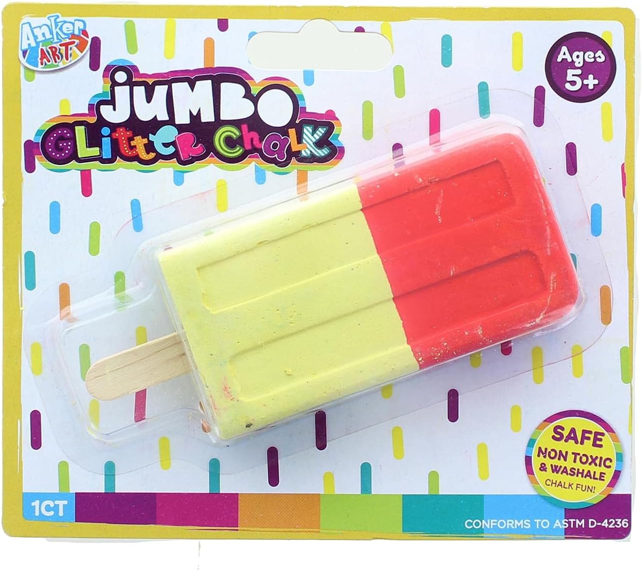 Anker Play Jumbo Shaped Glitter Sidewalk Chalk | Ice Pop