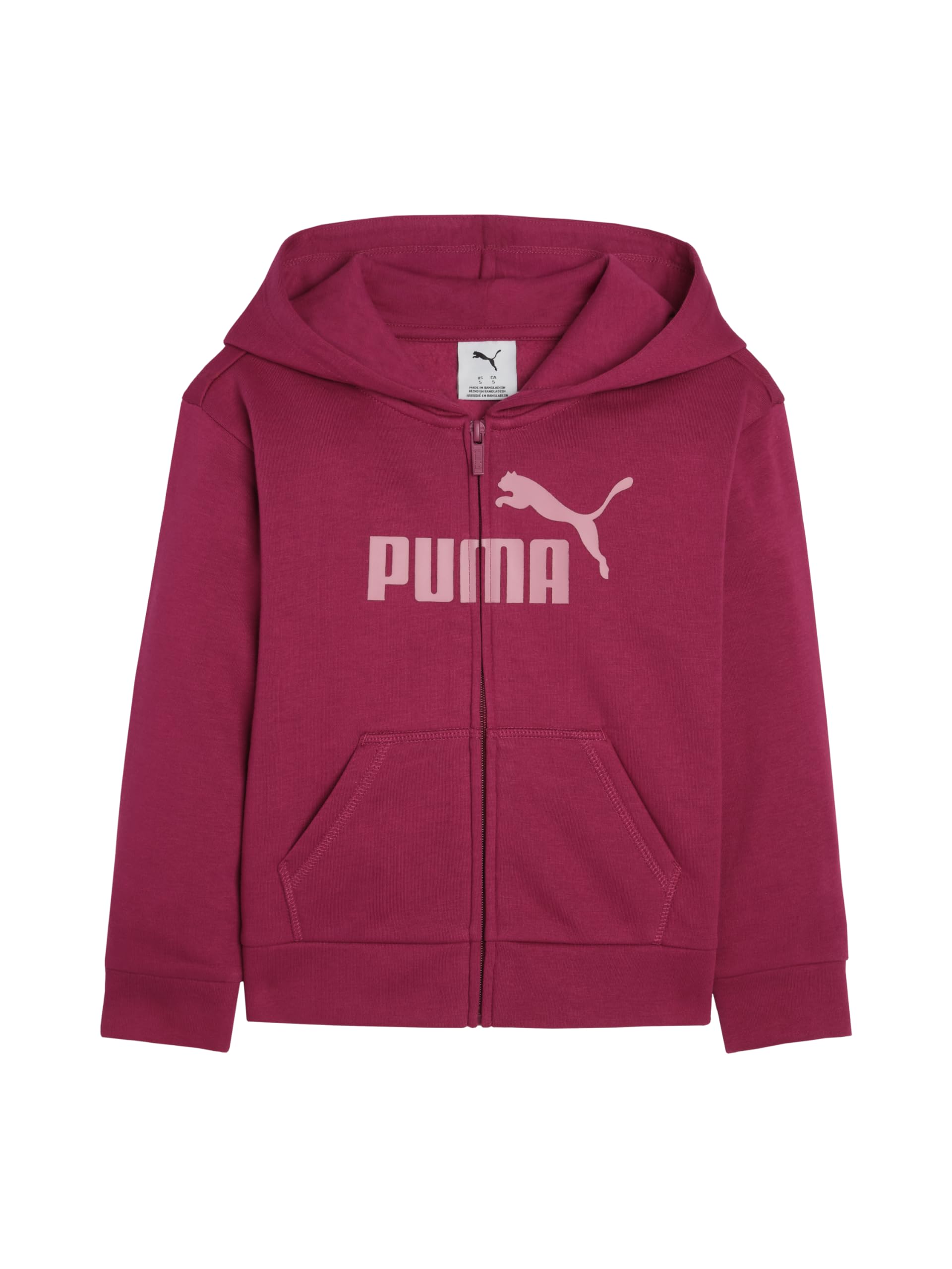 PUMA Girls' Core Logo Zip Up Hoodie