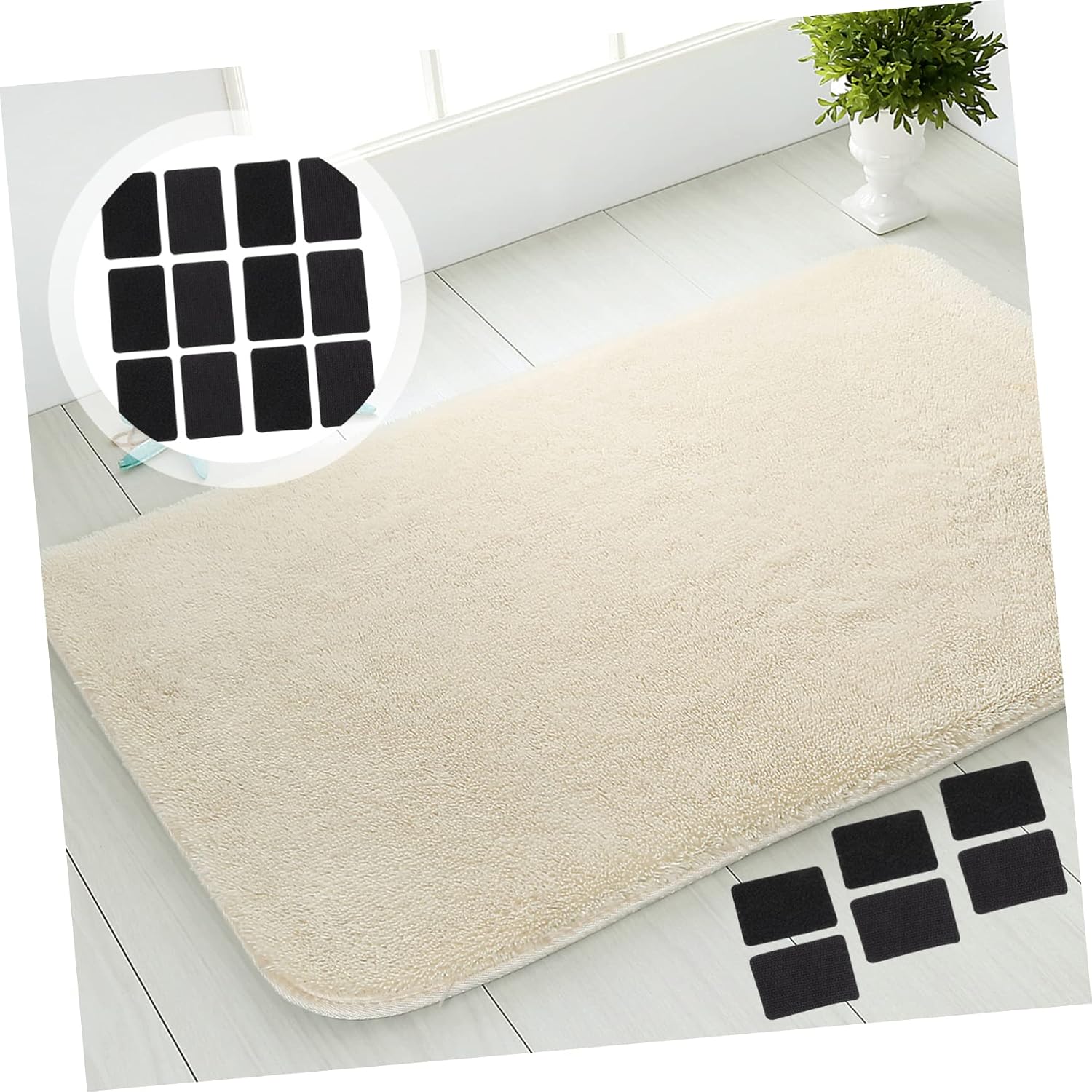 4sets Non Slip Rug Pads for Bedroom Slip Mat Gripper High Grade for Hardwood Floors Washable and Reusable Design 12pcs*4